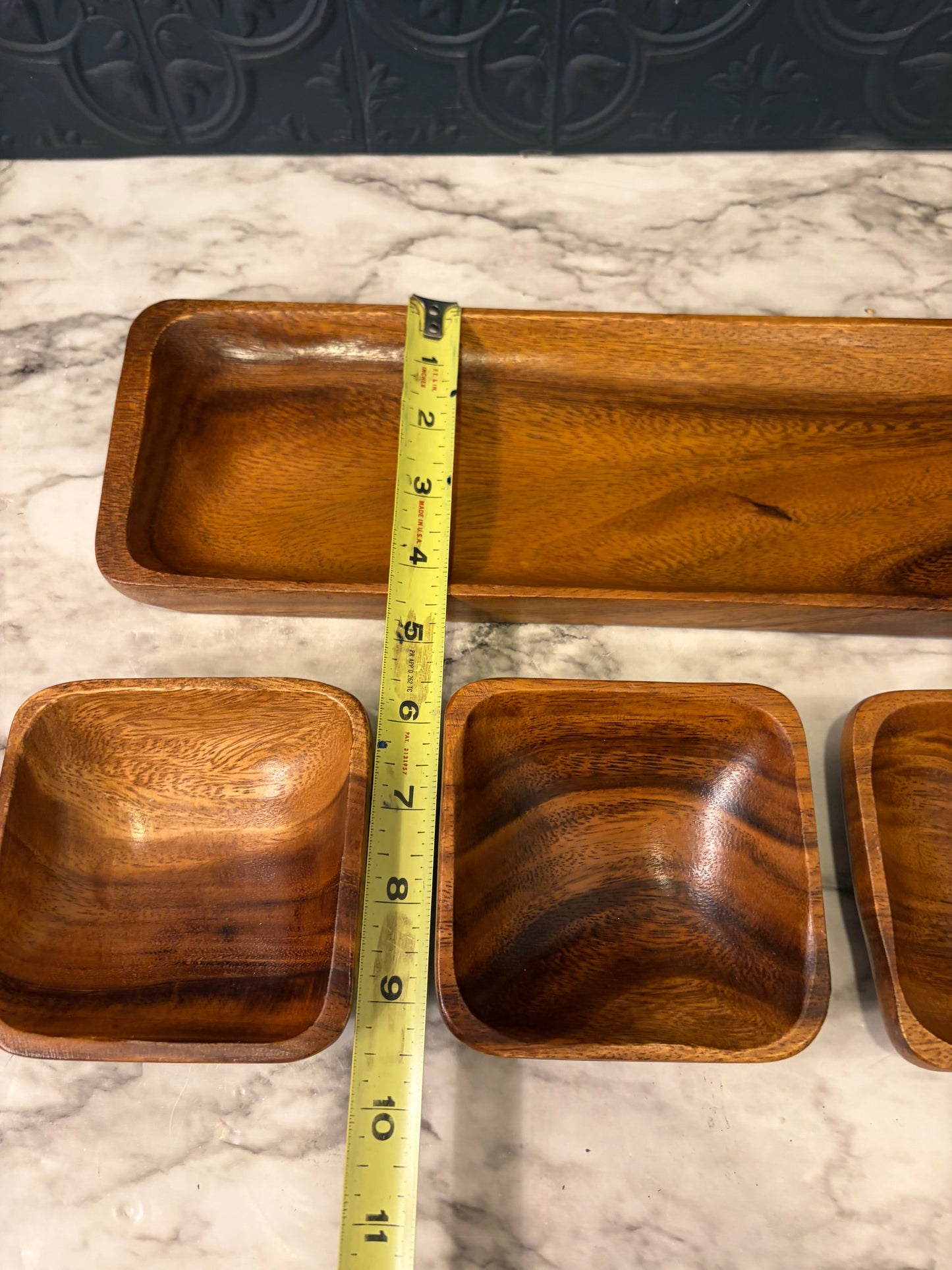 Monkey Pod Wood condiment tray
