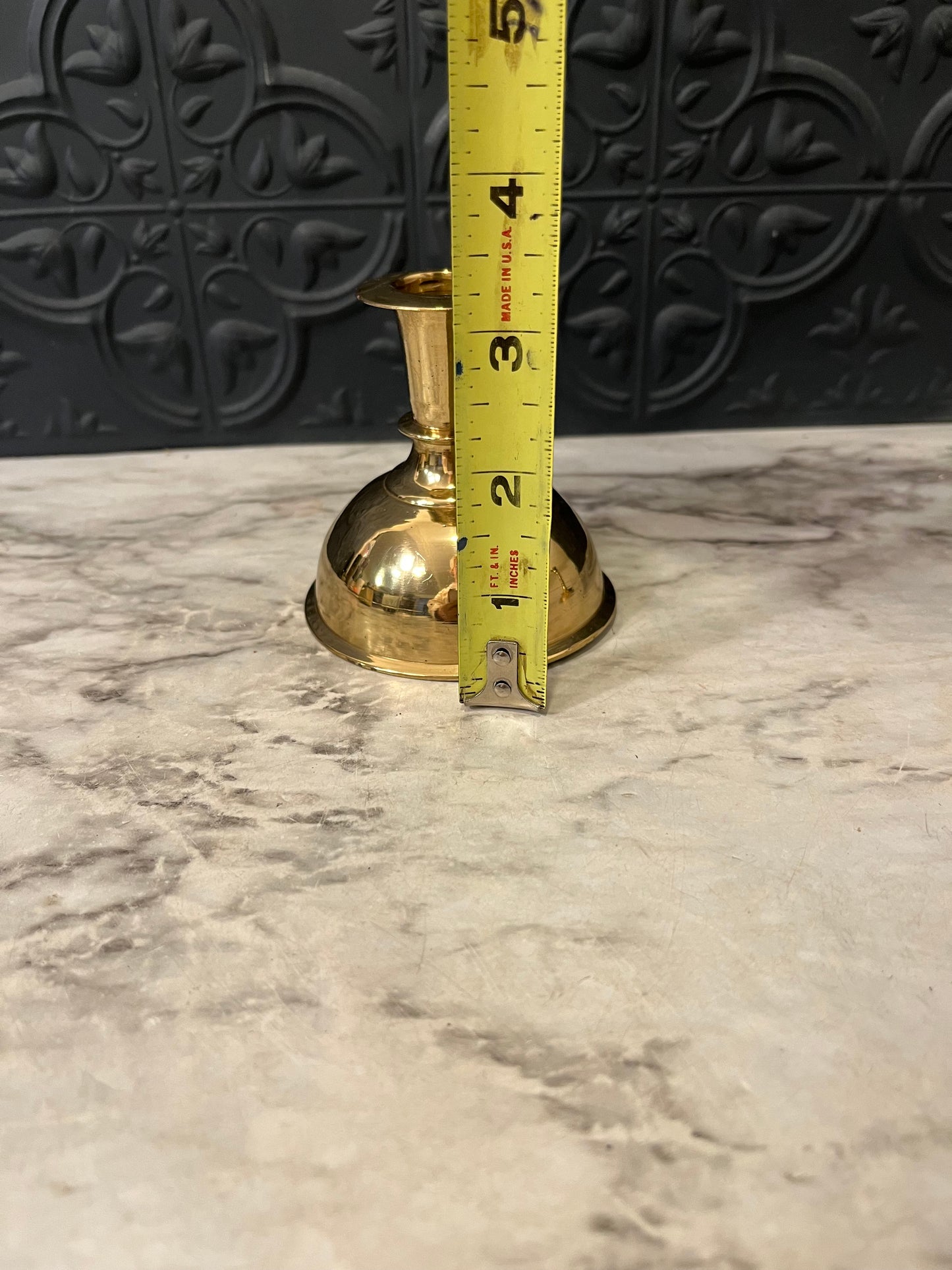 3.25” Brass Candle Holder with Bell Shape Base