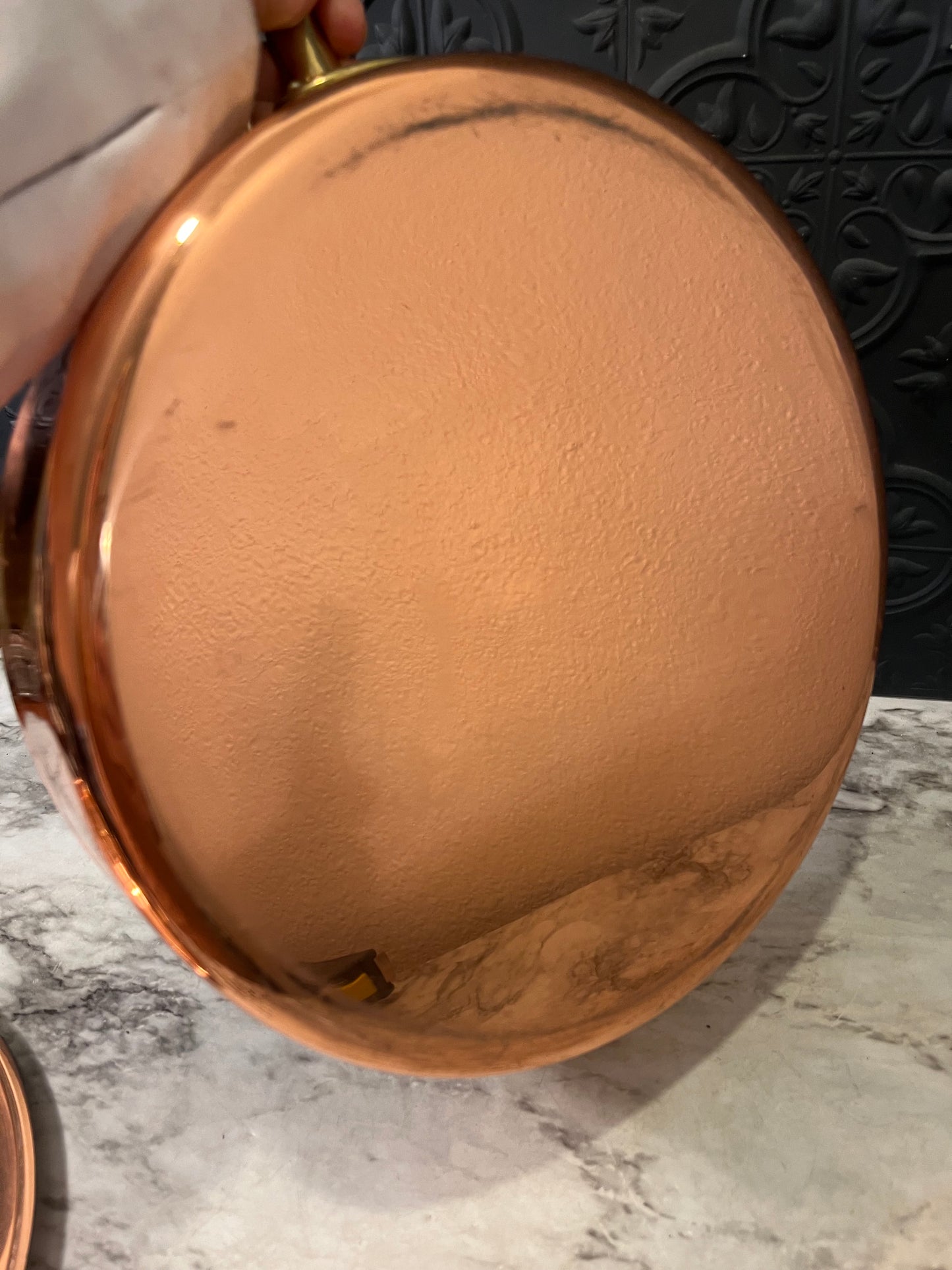 10" Copper Saute Pan with Brass Handle