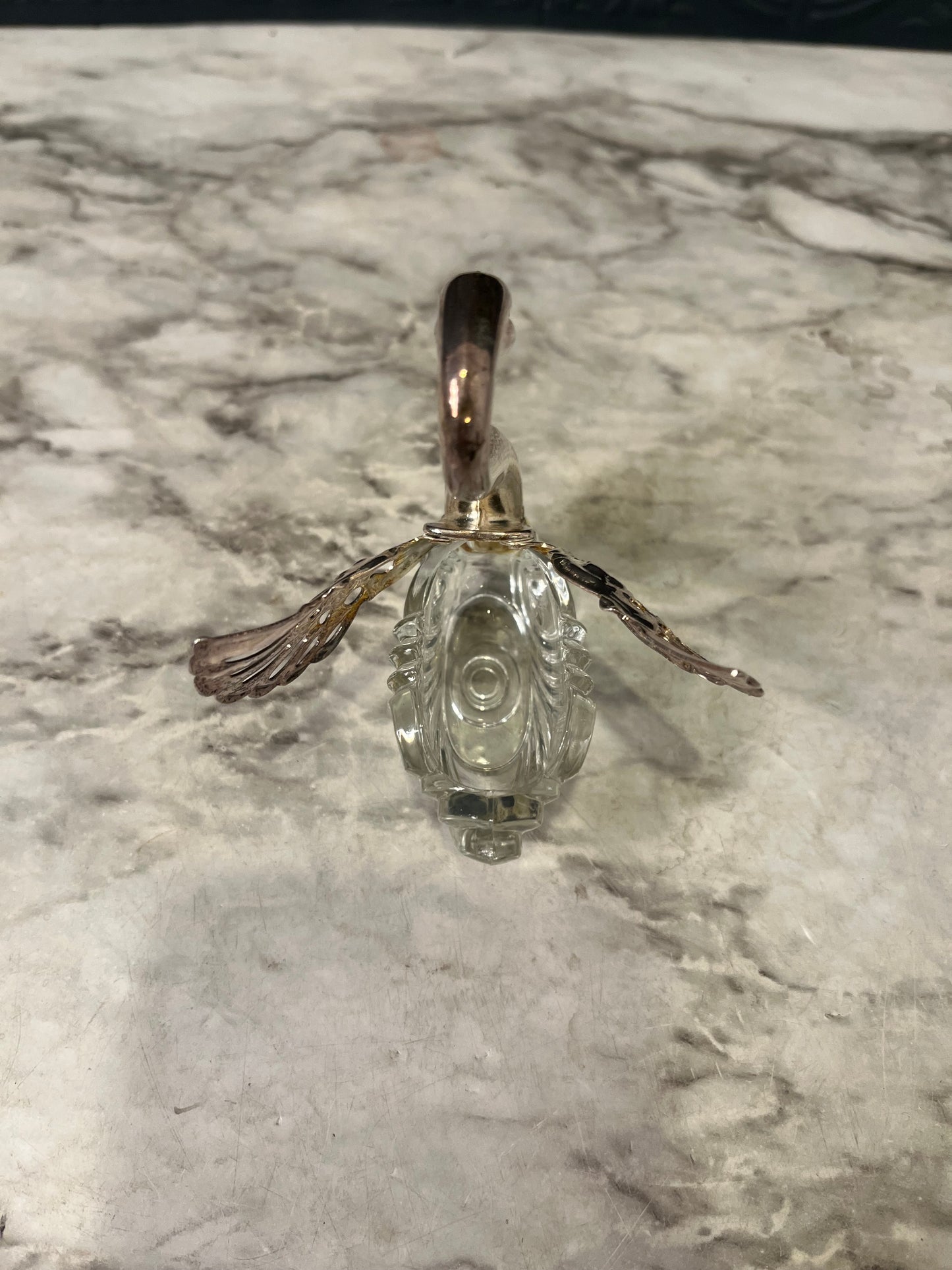 Small Glass and Silver Salt Cellar