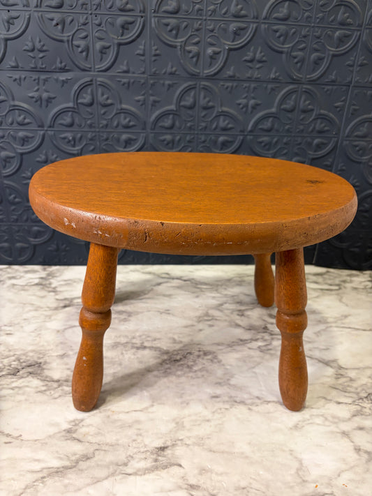 9" Tall Oval Wood Stool