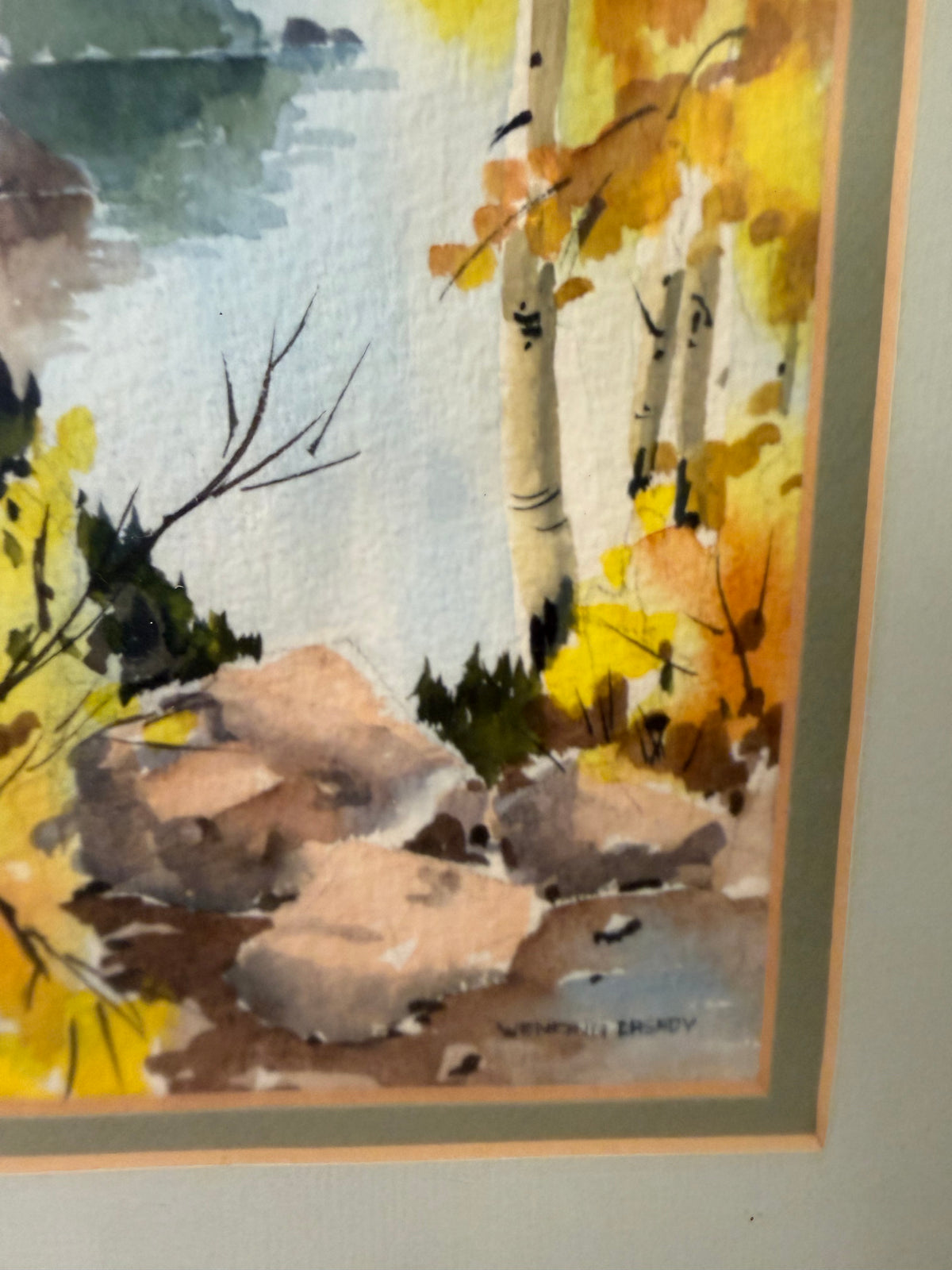 Original Watercolor by Wenora Casady Fall Scene