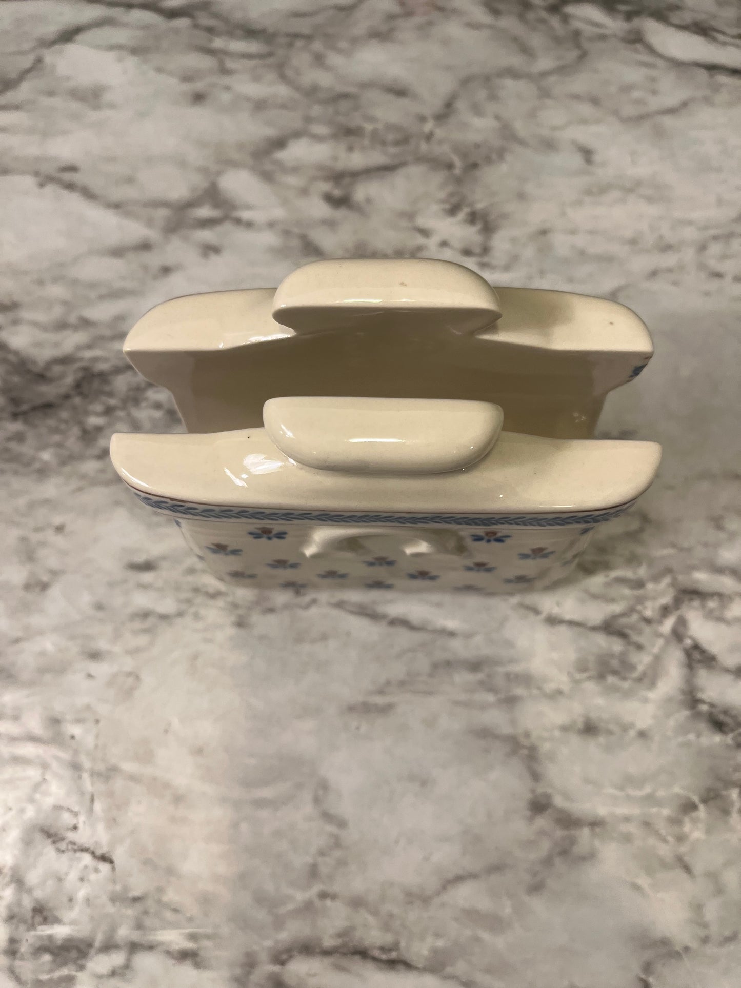 Country Field Blue and White Napkin Holder