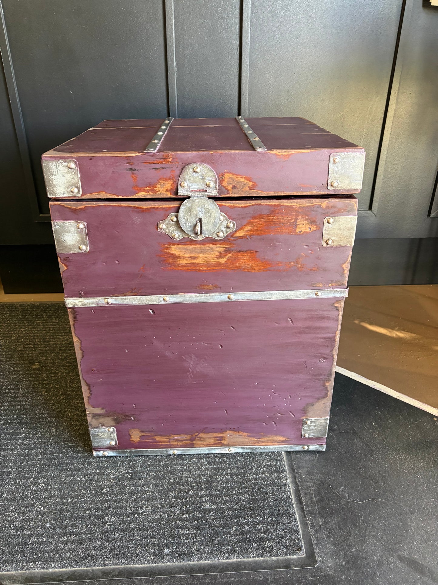 Small Distressed Purple Chest
