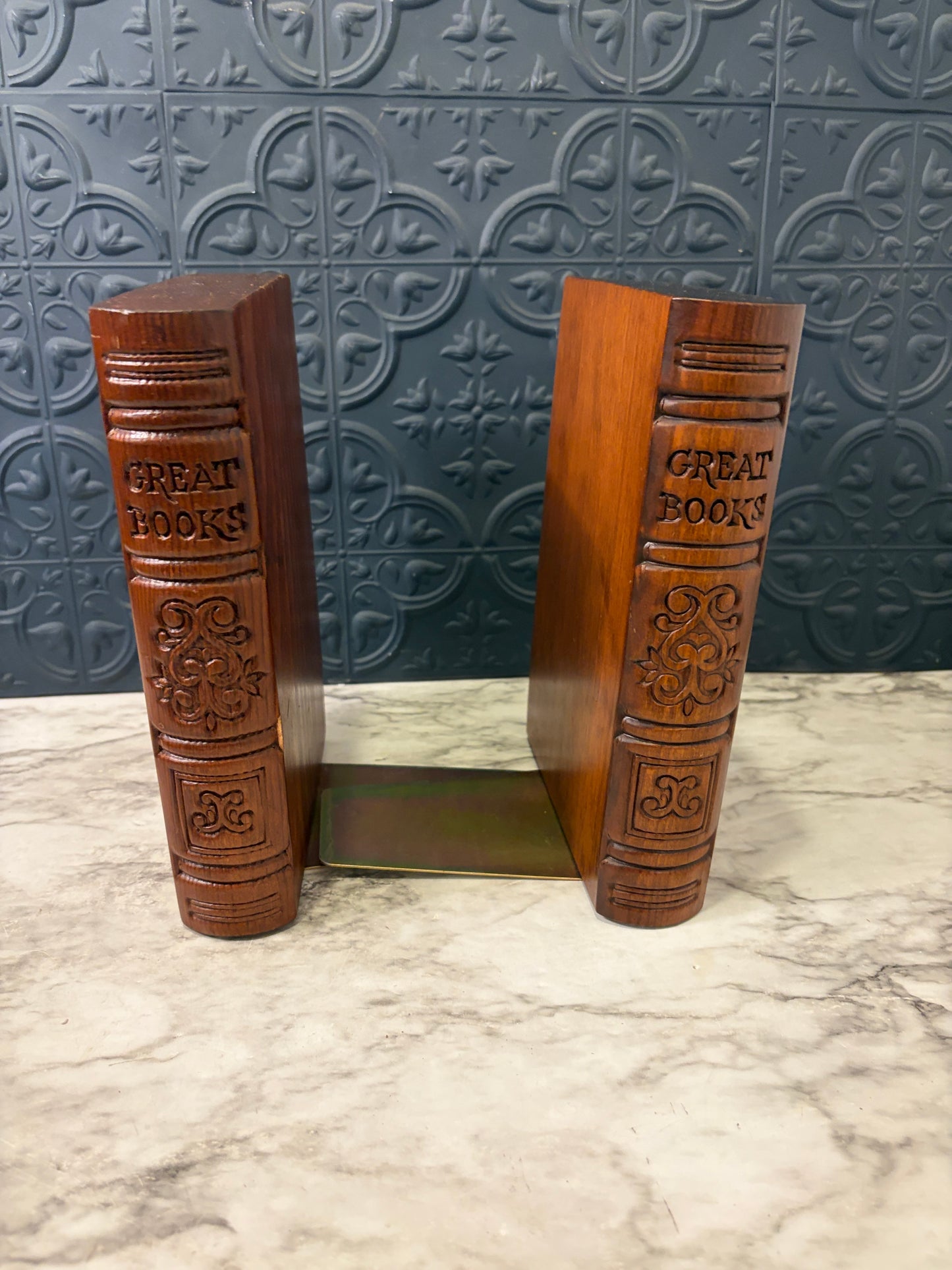 Great Books Wood Bookends