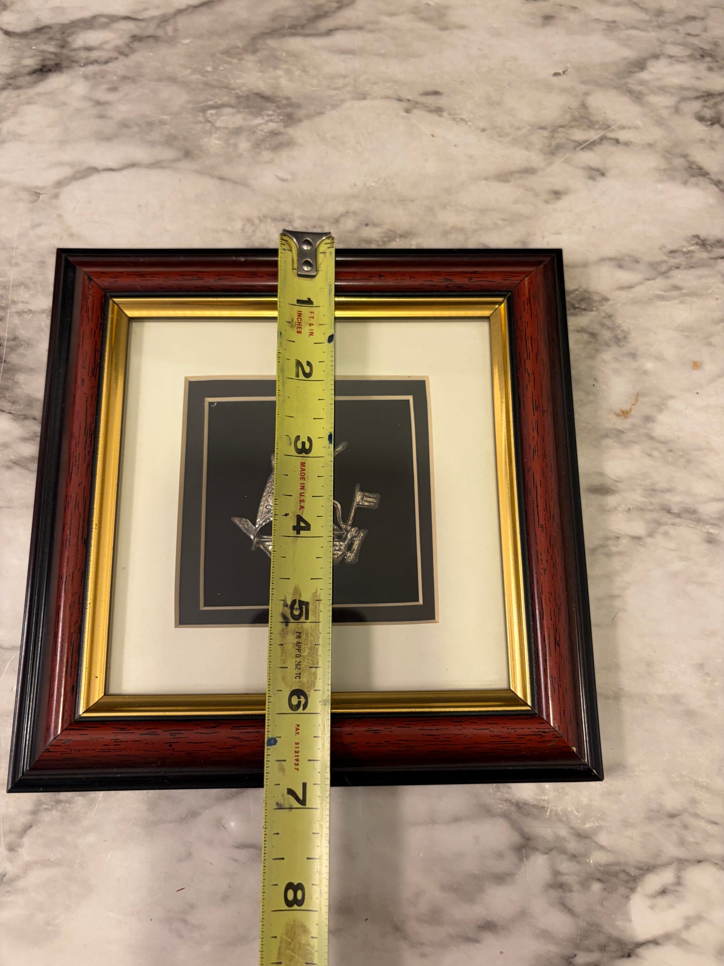 Silver Metal Ship  Framed