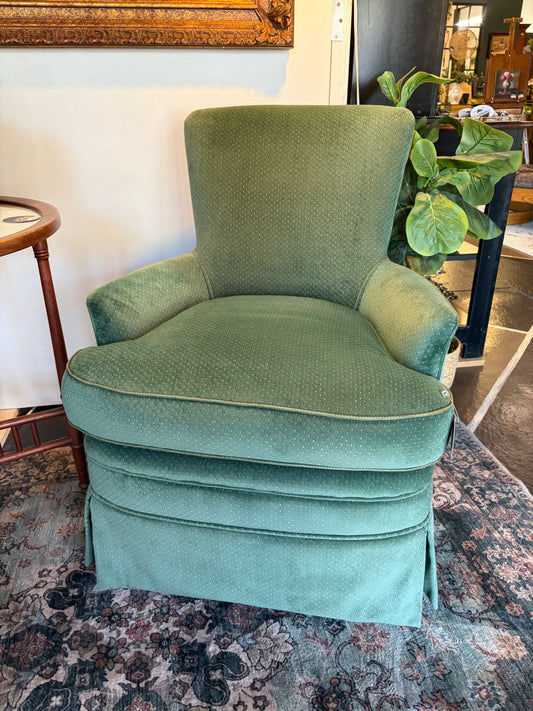 Green Arm Chair with Piping