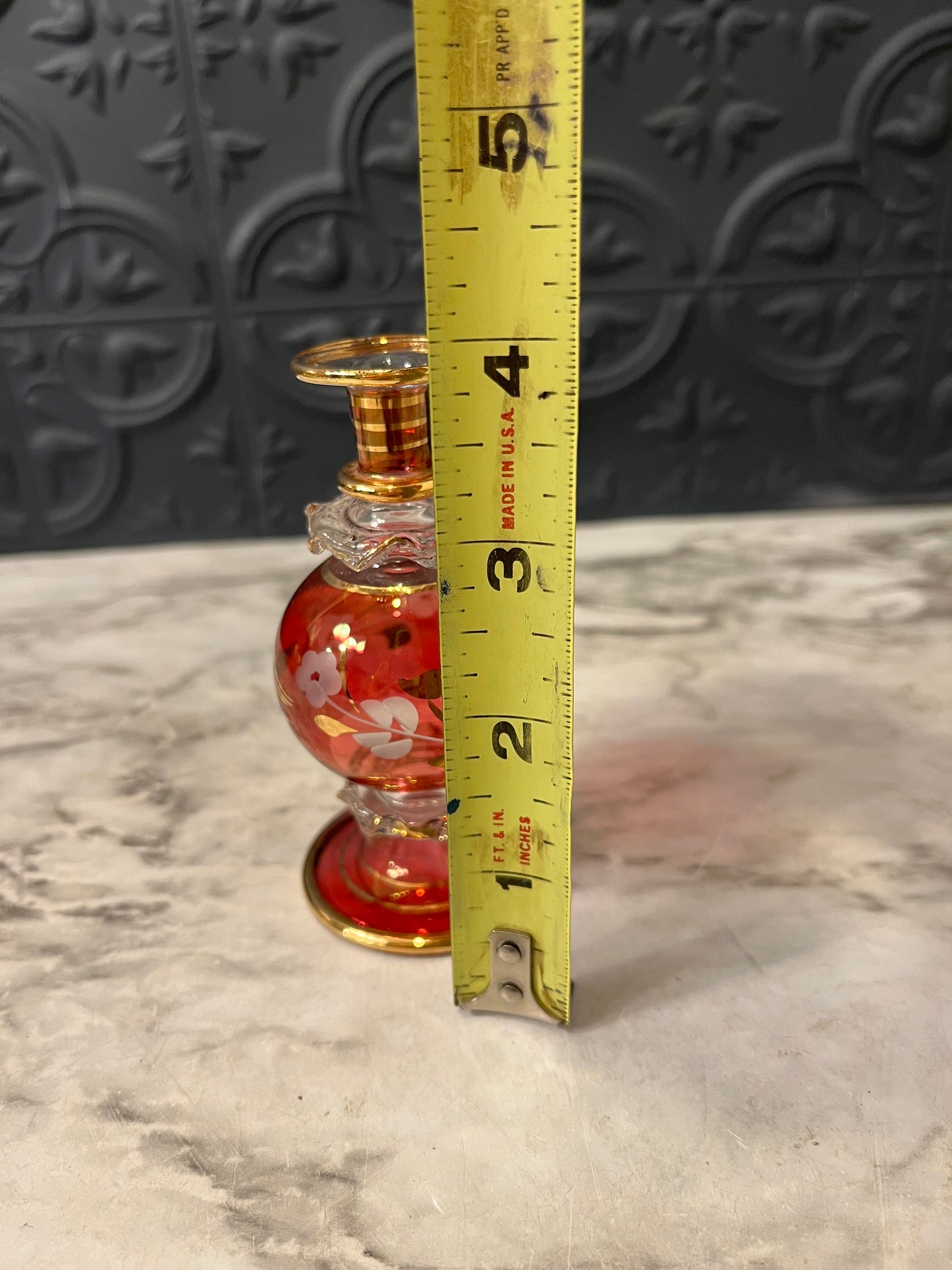 Pink Glass Perfume Bottle -No Stopper