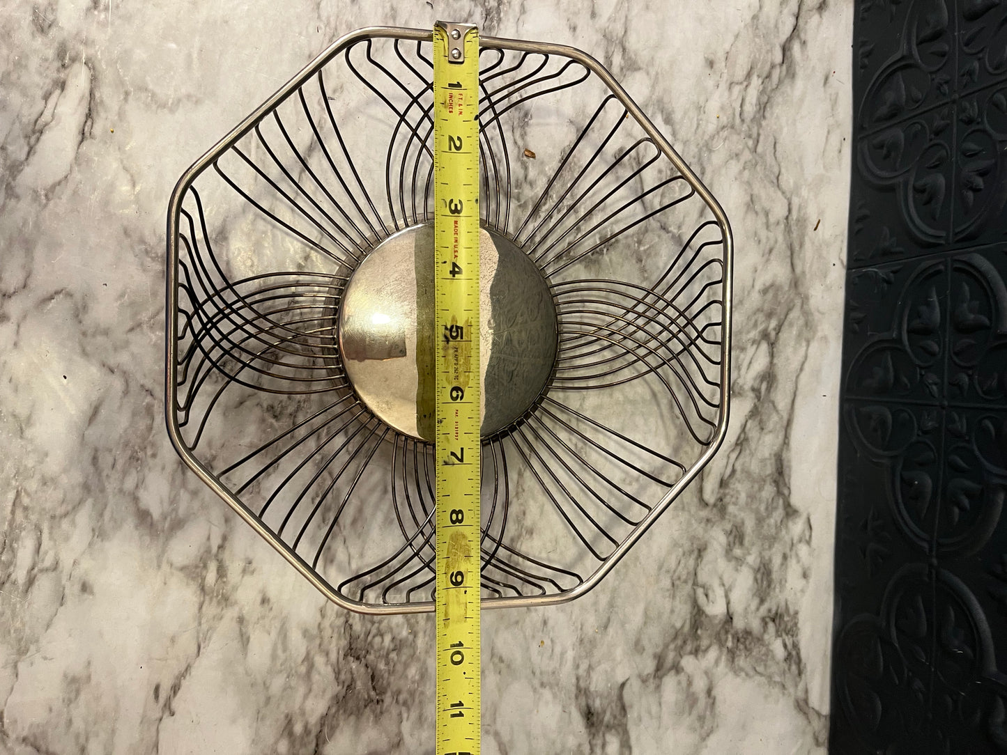 Silver plate octagon wire basket