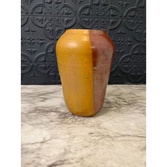 Brown and Yellow Pottery Vase