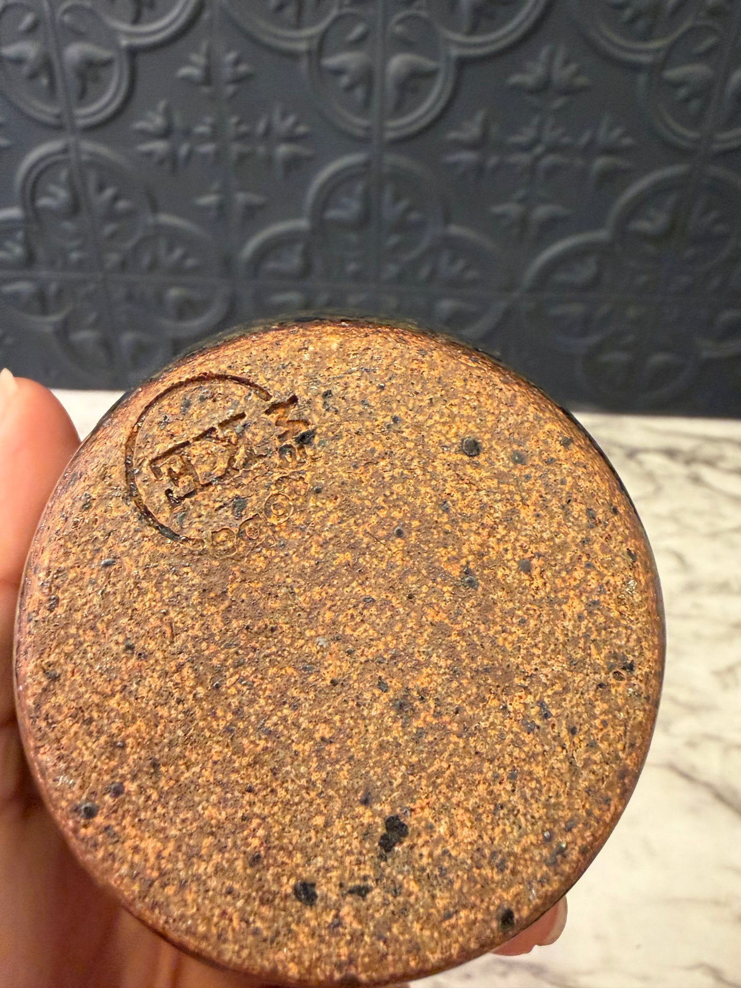 Teal Glaze Pottery Vase - Matoba KE Stamped