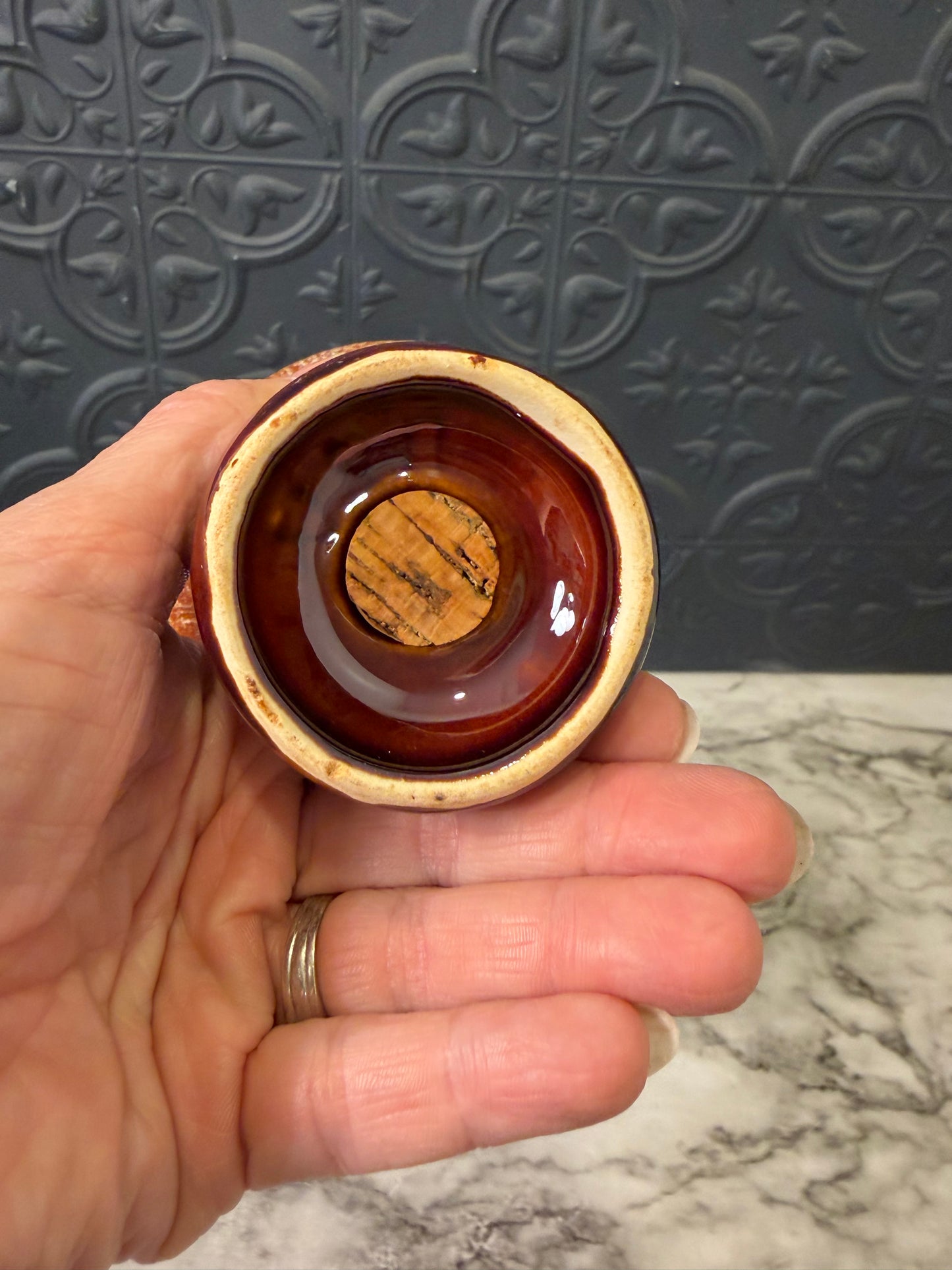 USA Pottery Brown Mushroom salt and Pepper