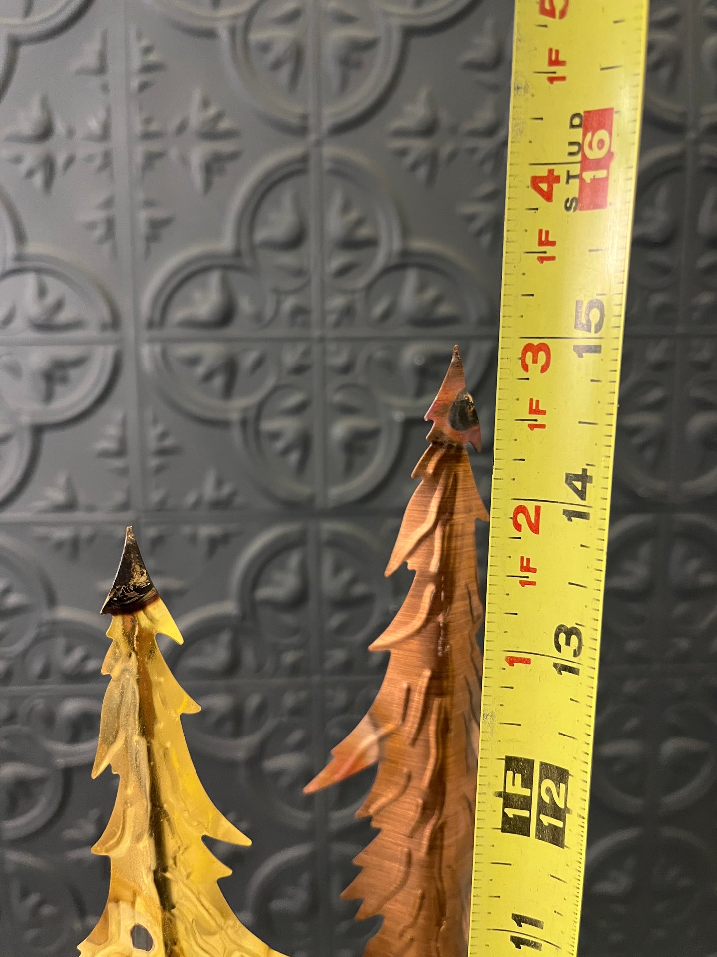 Wood  Brass and Copper Deer and Trees