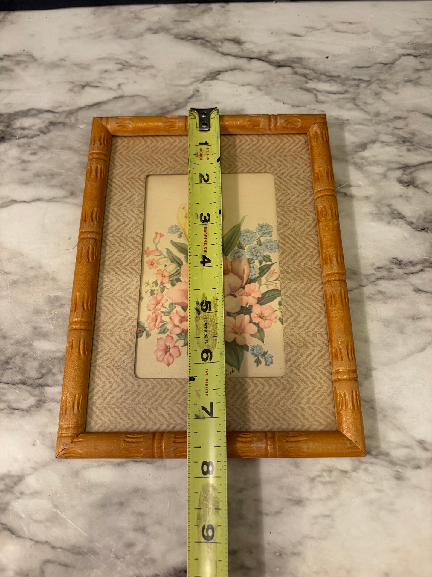 Faux Bamboo Frame with Pink floral
