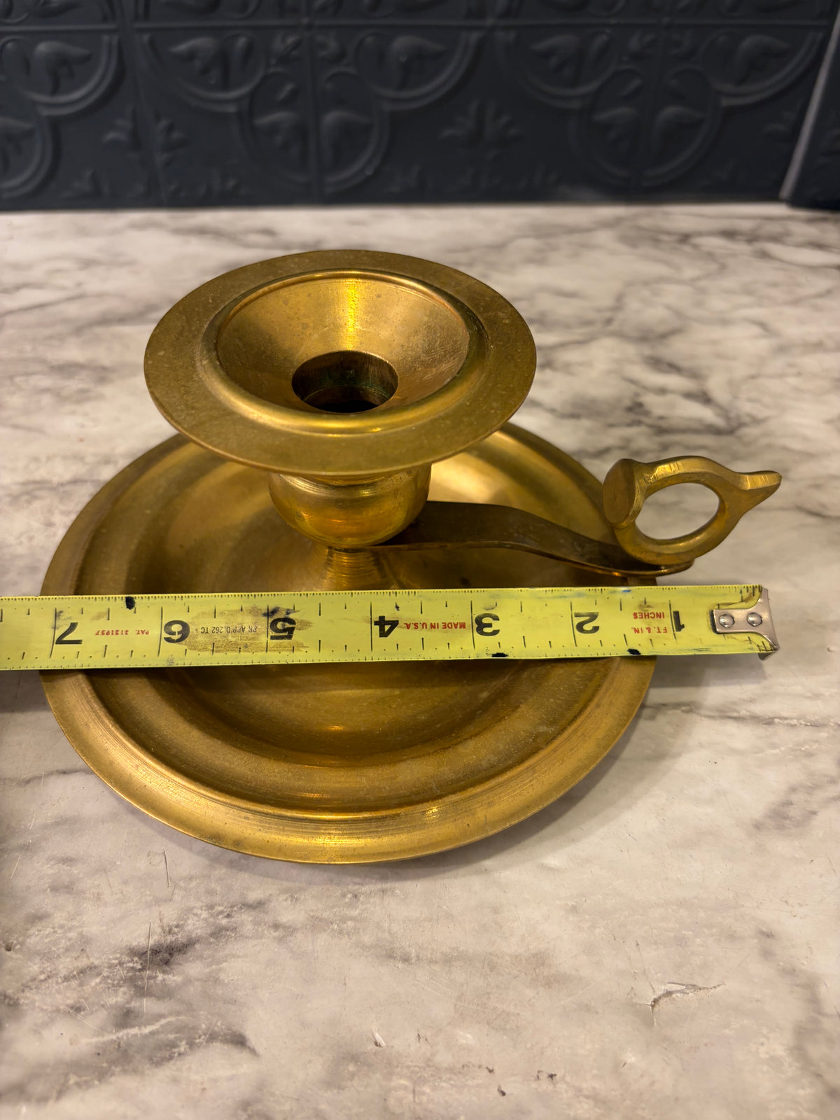 7"W Brass Chamberstick