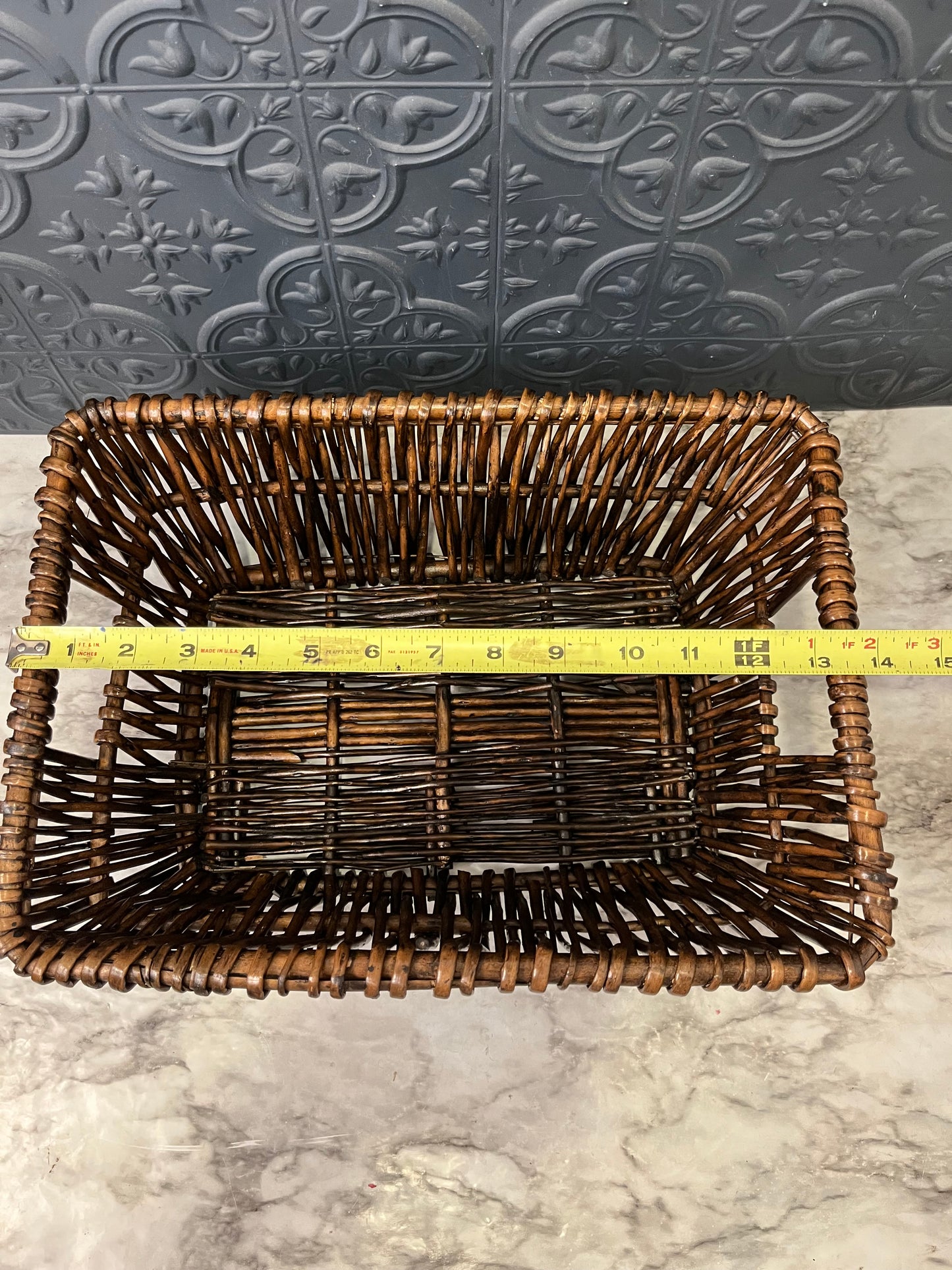 Dark Rectangle Basket with Handles
