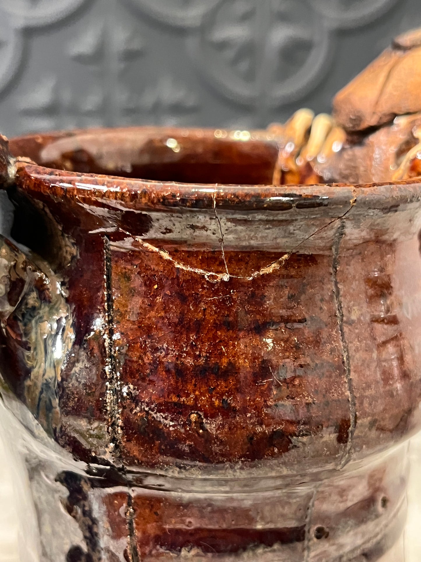 Face Stoneware Mug with Ladder AS IS