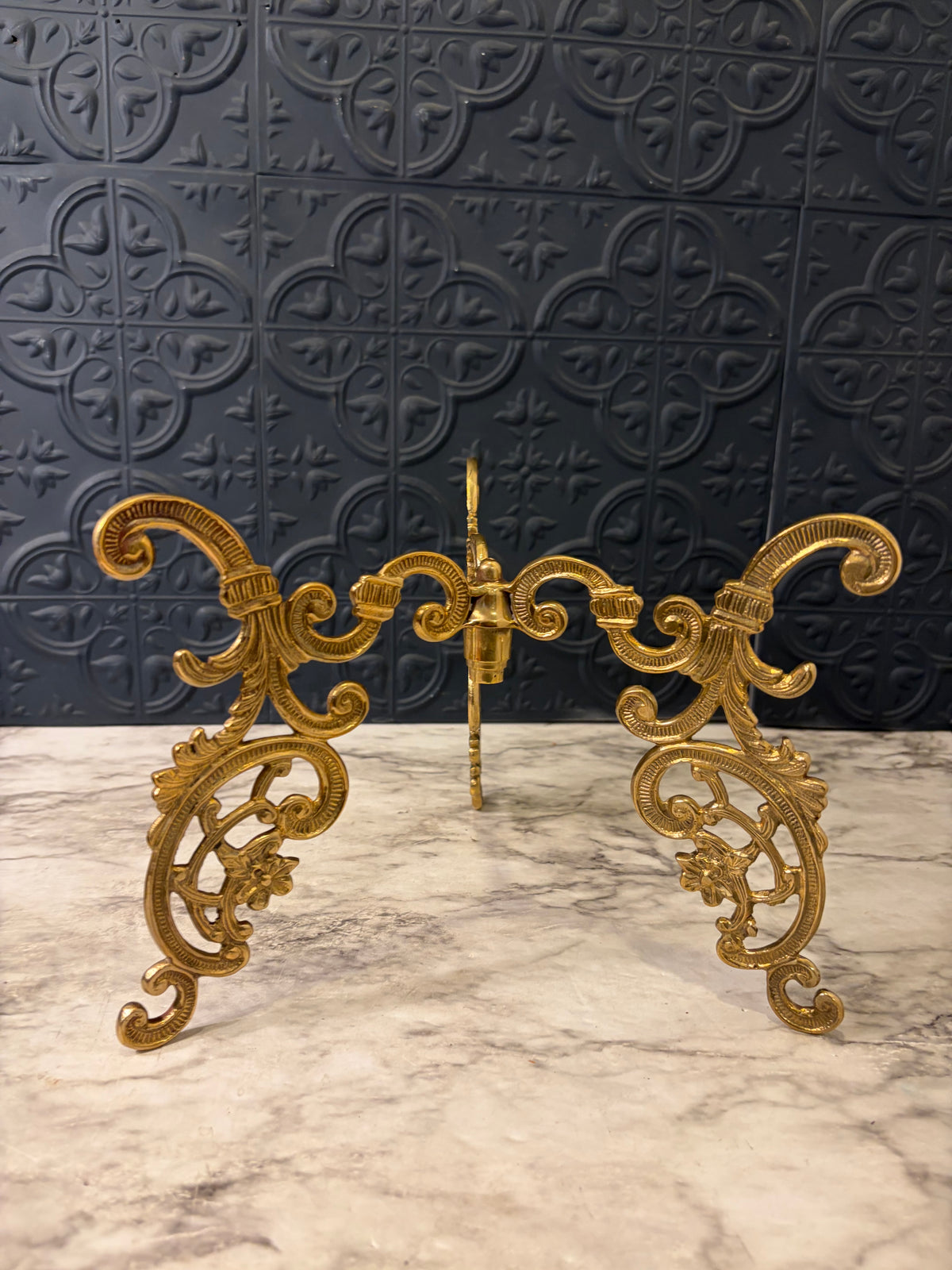 Ornate Brass three Leg Plant Stand