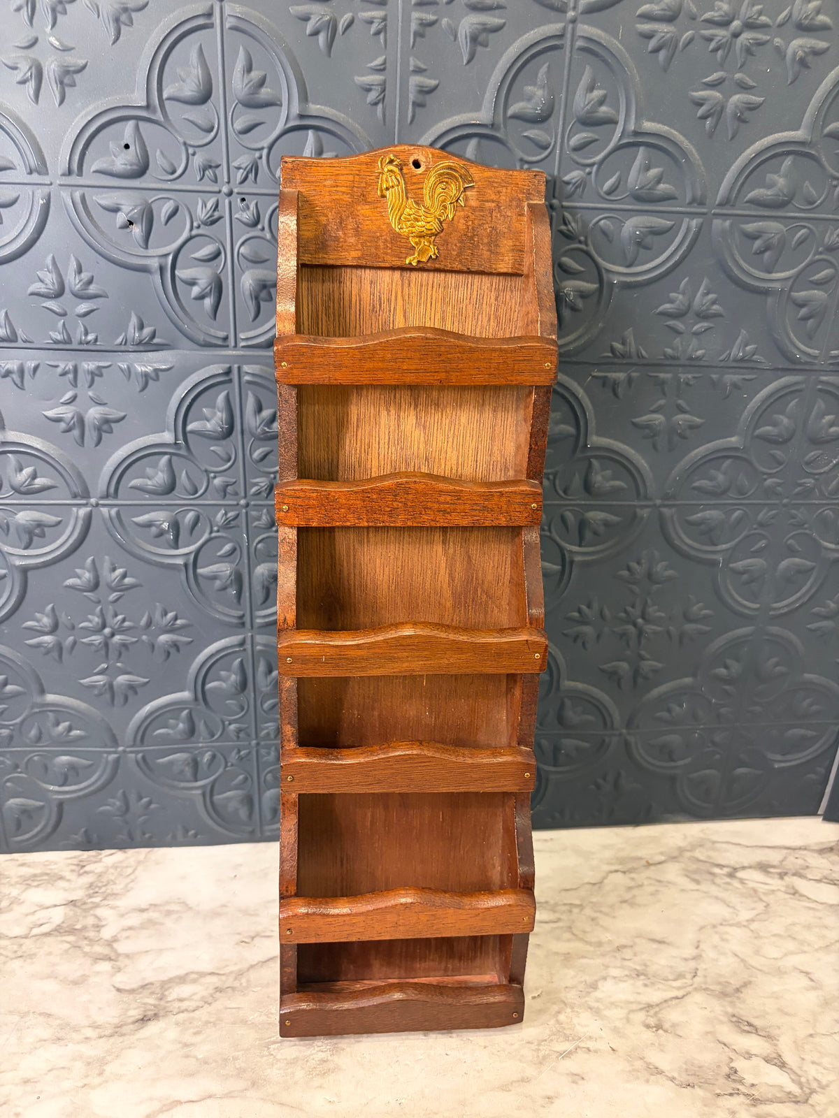 Wood Letter Organizer with rooster