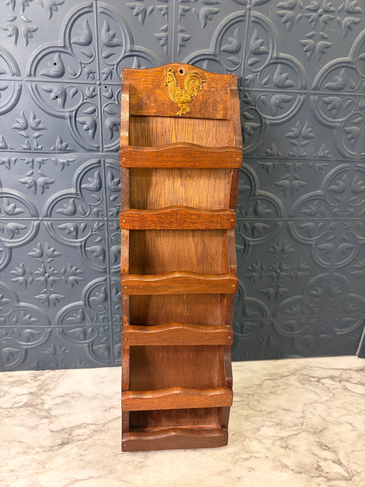 Wood Letter Organizer with rooster