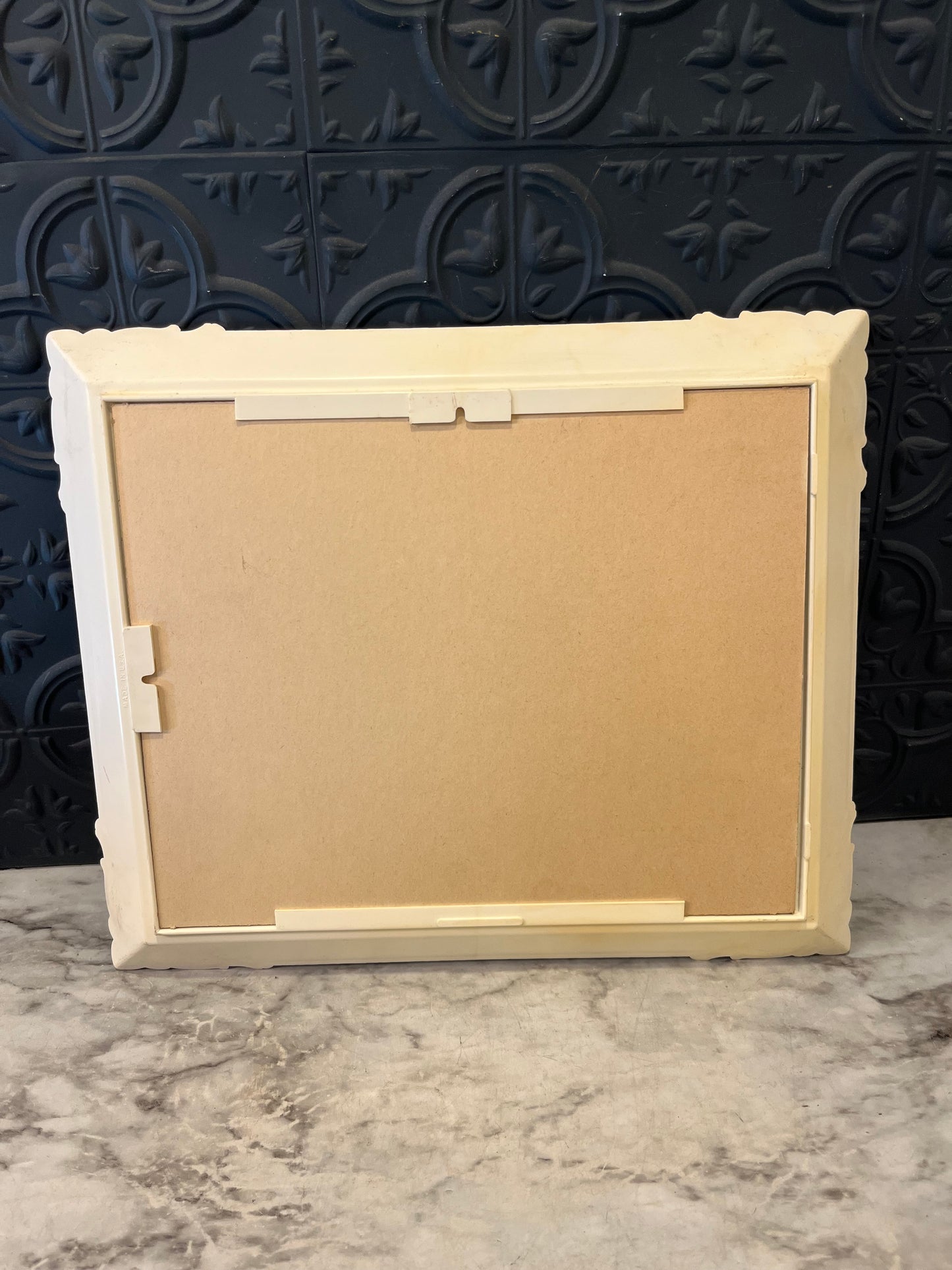 Charles Cerrny Ship Model Print in White Plastic Frame