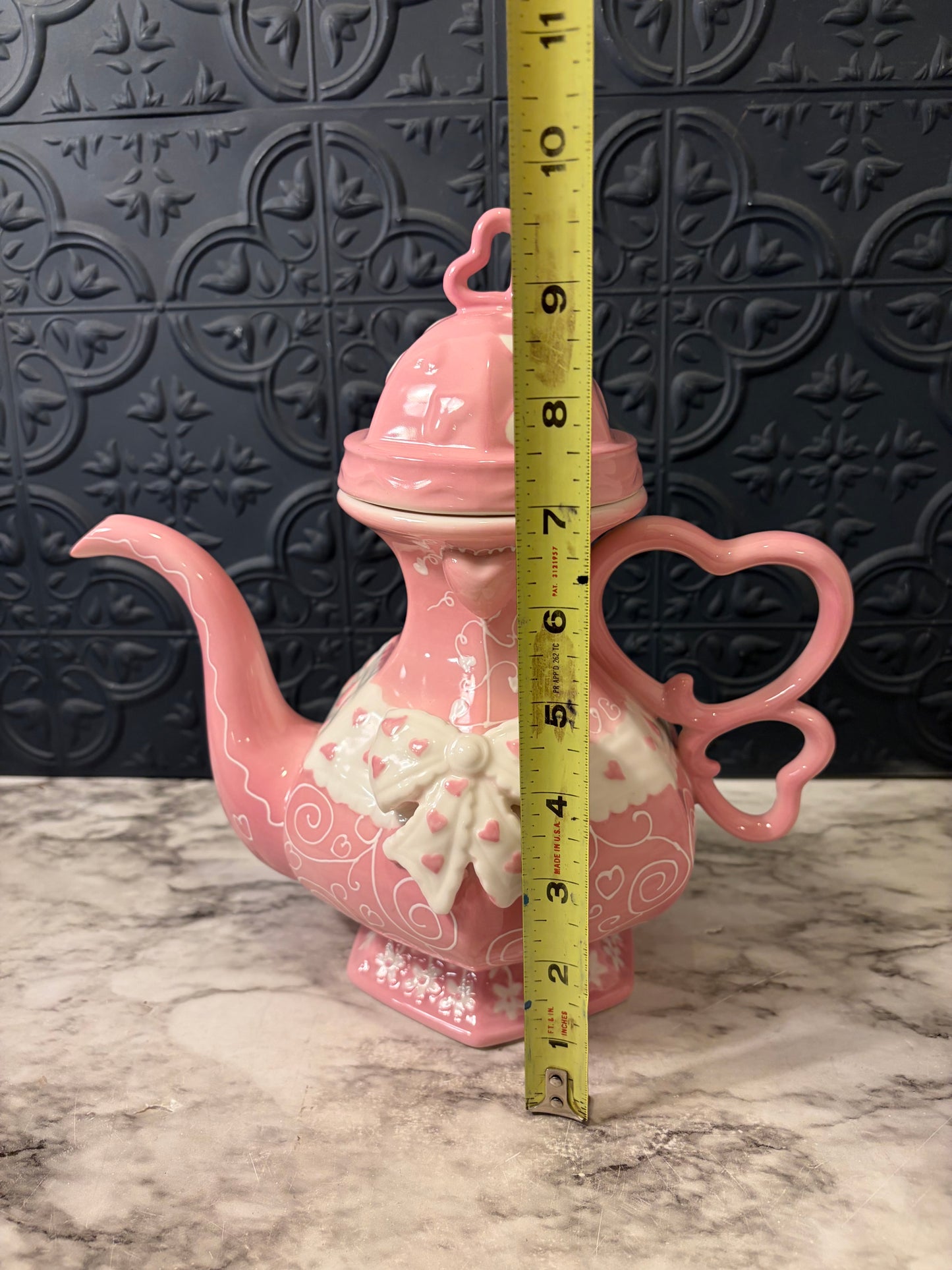 Pink Teapot with Heart Handle