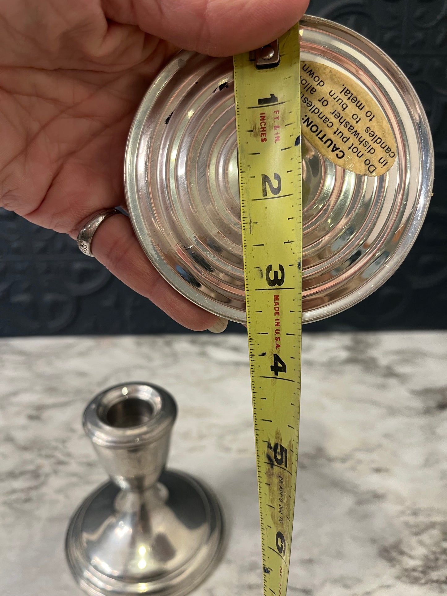 Empire Pewter Weighted Candle Holders x 2