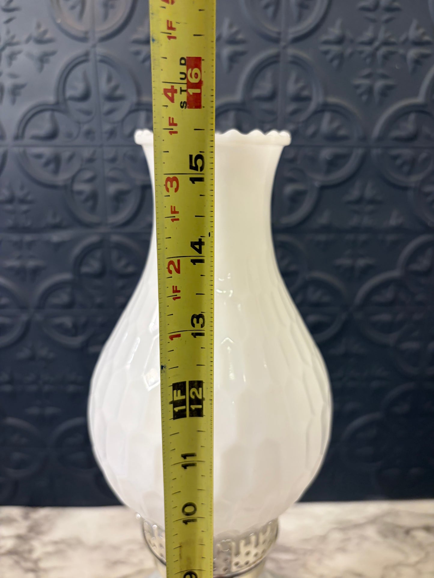 Milk Glass Hurricane Lamp