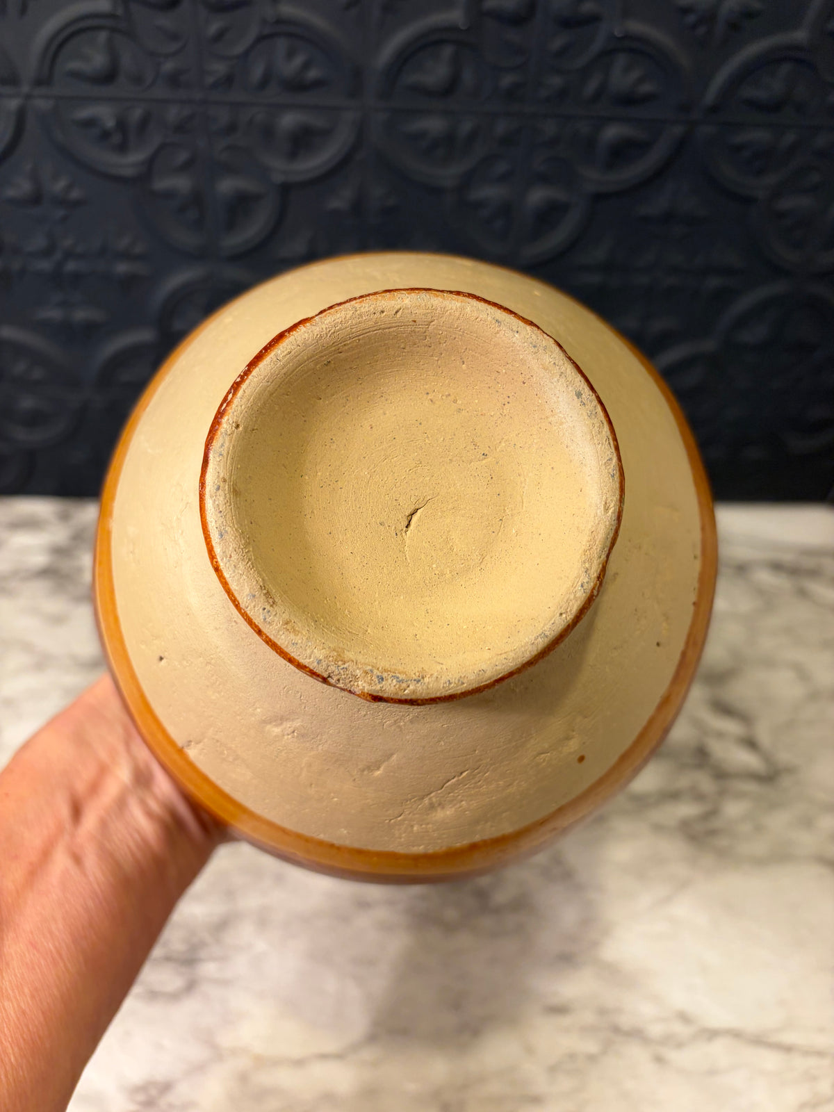 Vintage Tonala Mexican Ceramic Vase Tan