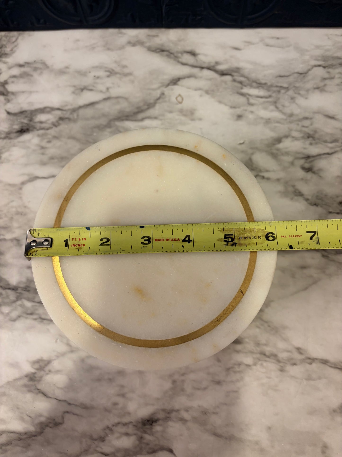 Round Marble and Brass Box