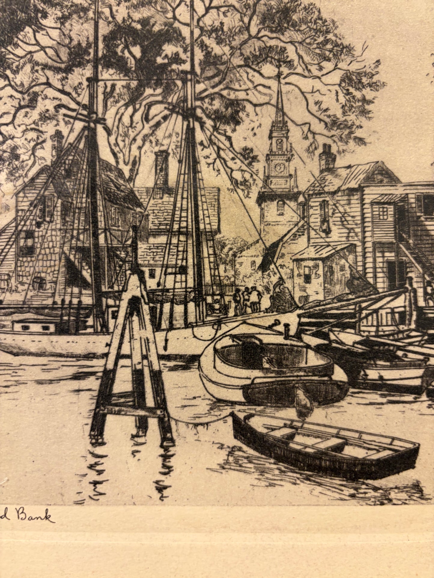 Old Red Bank Print AS IS