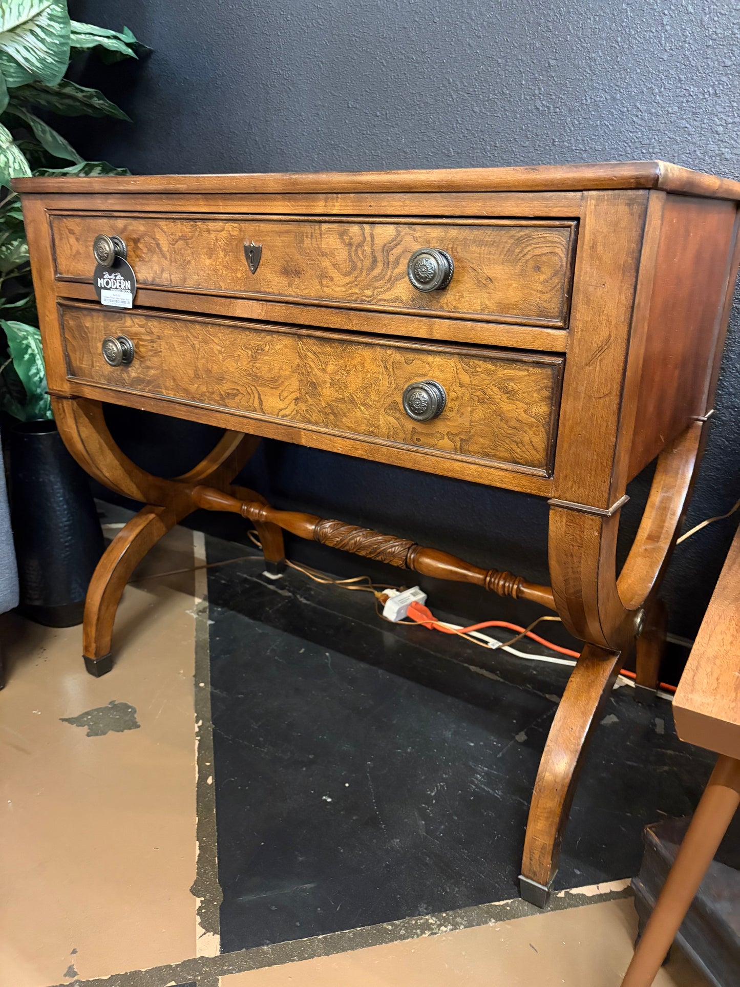 Vintage Ethan Allen Italian Burlwood Side Board/Entry Table