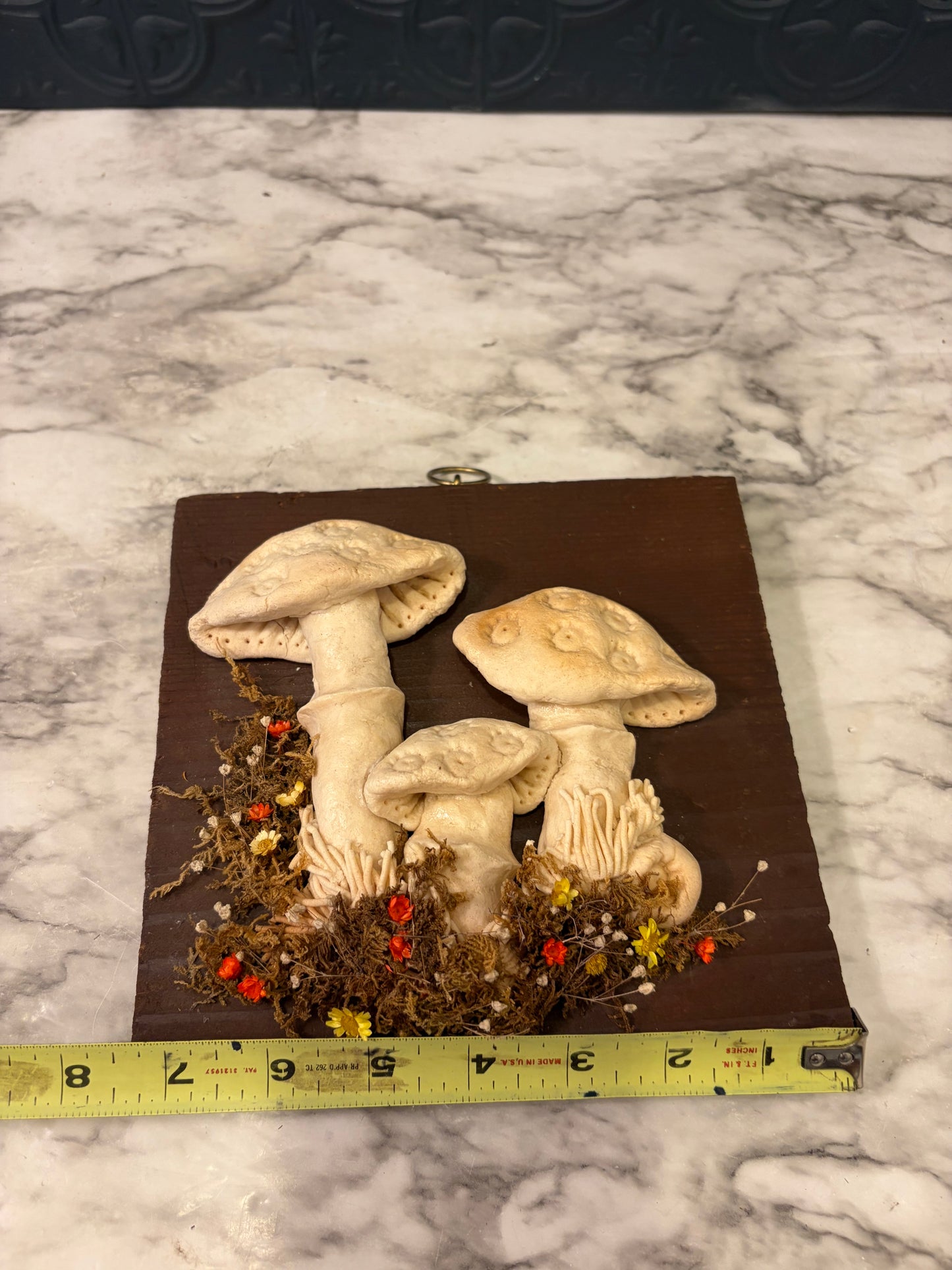 Handmade Mushrooms on Wood Large