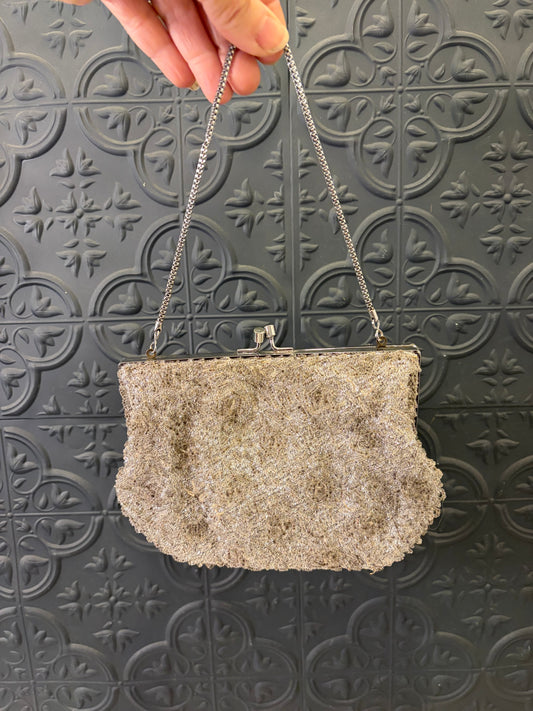 Vintage Silver Lame Clutch