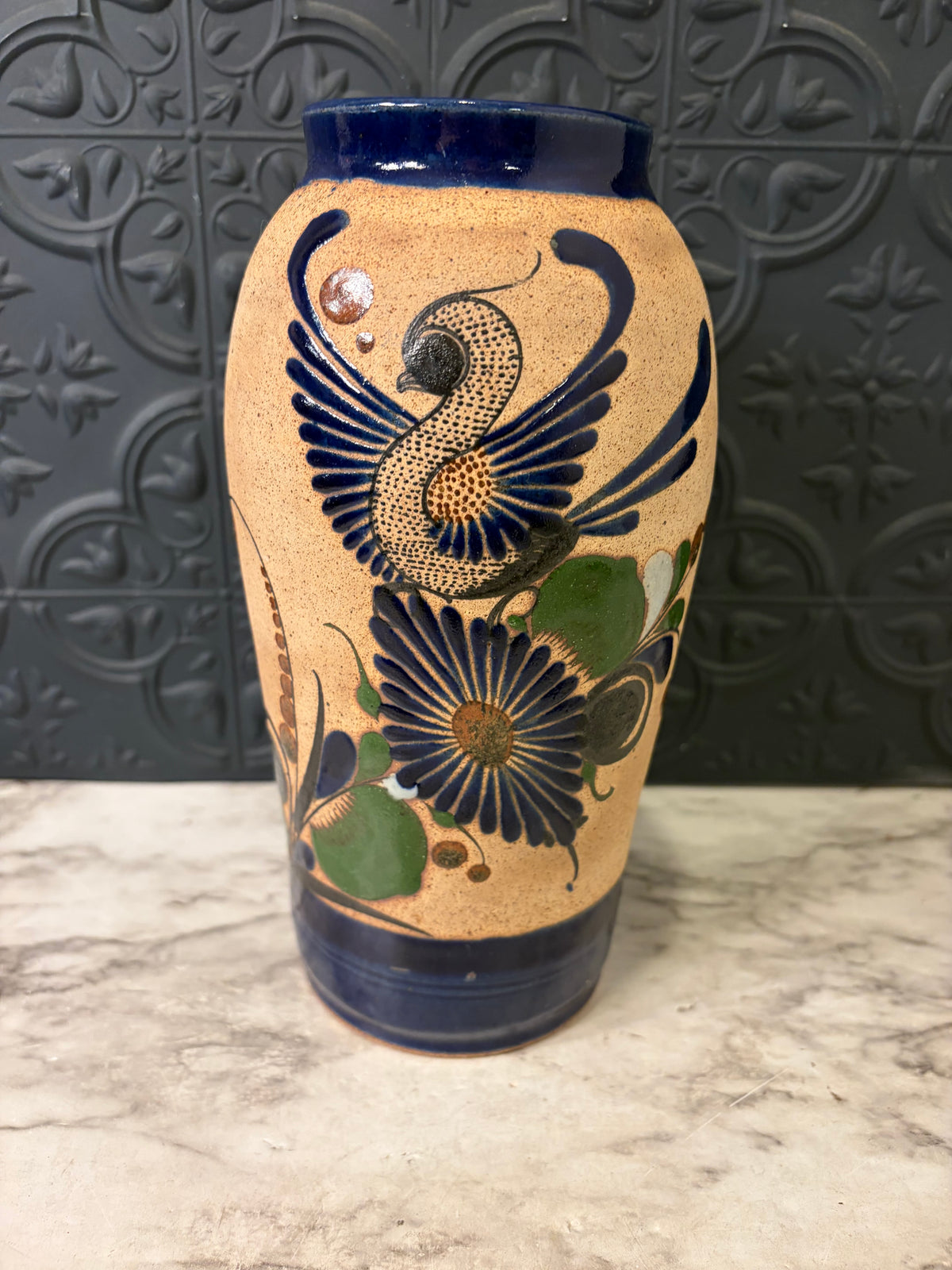 Mexican Art on Sandstone Vase