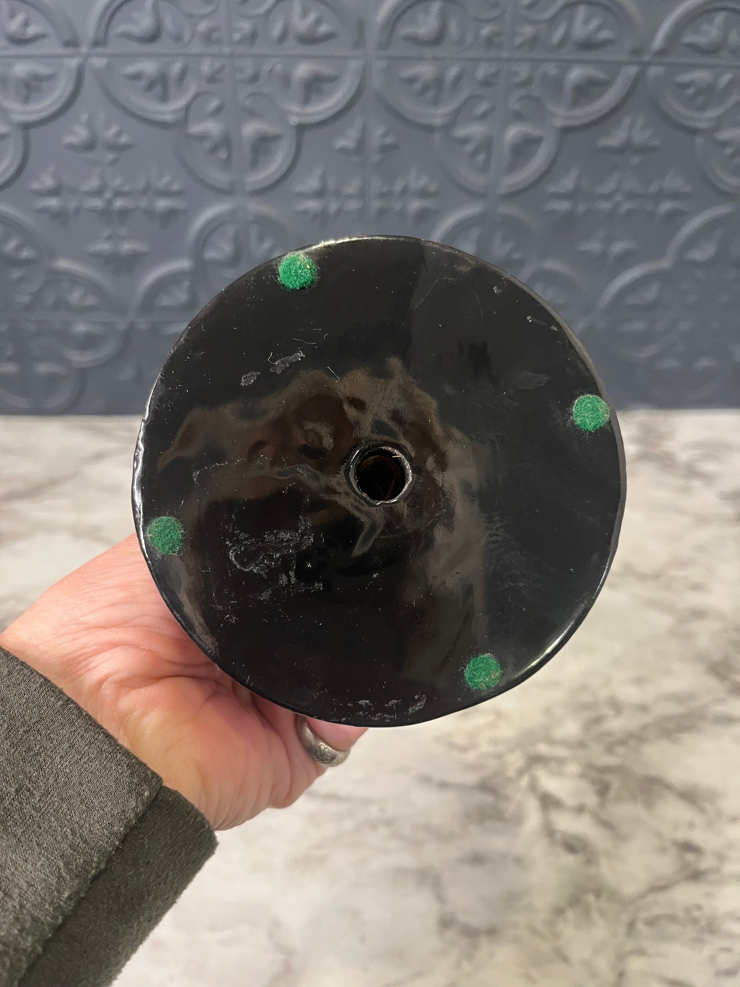 Marbled Wood Candle Holder