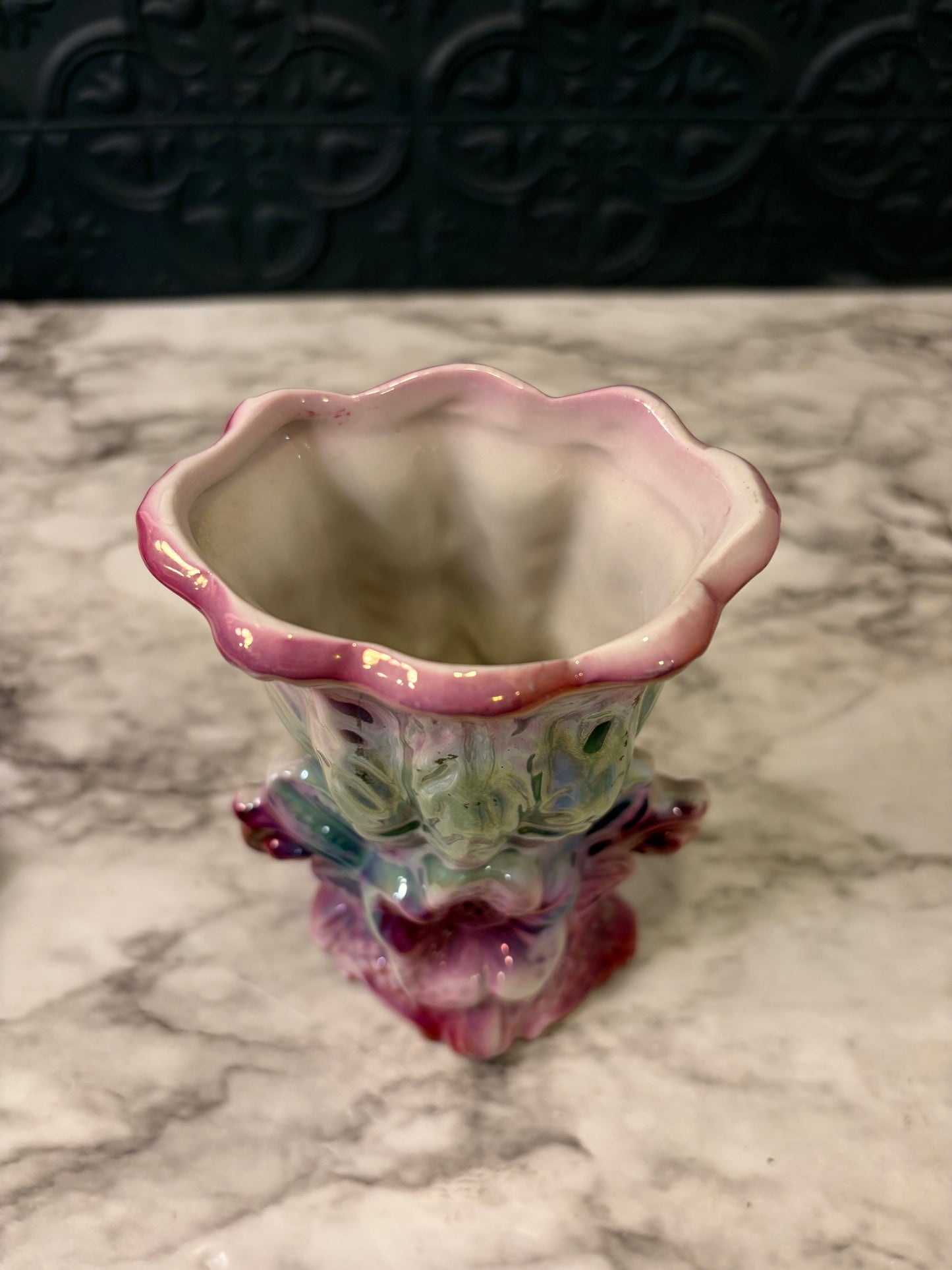 Brazilian Multi Color Lusterware Vase