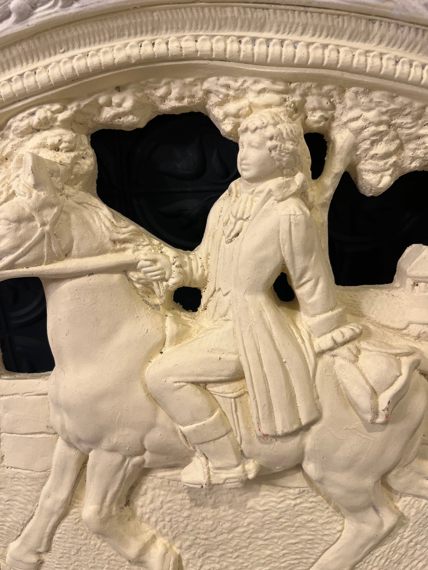 Plaster Wall Hanging of Figure on Horse