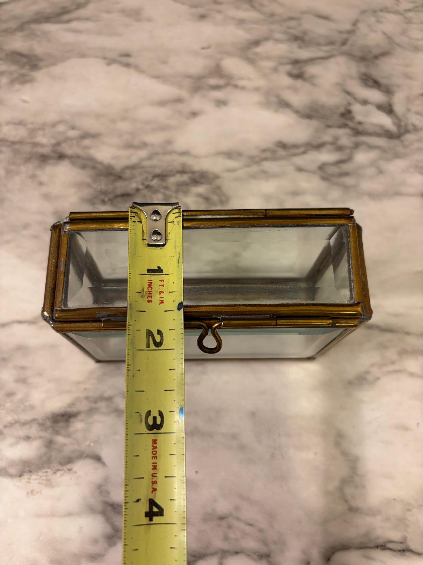 Brass and Glass Thin Rectangle Box
