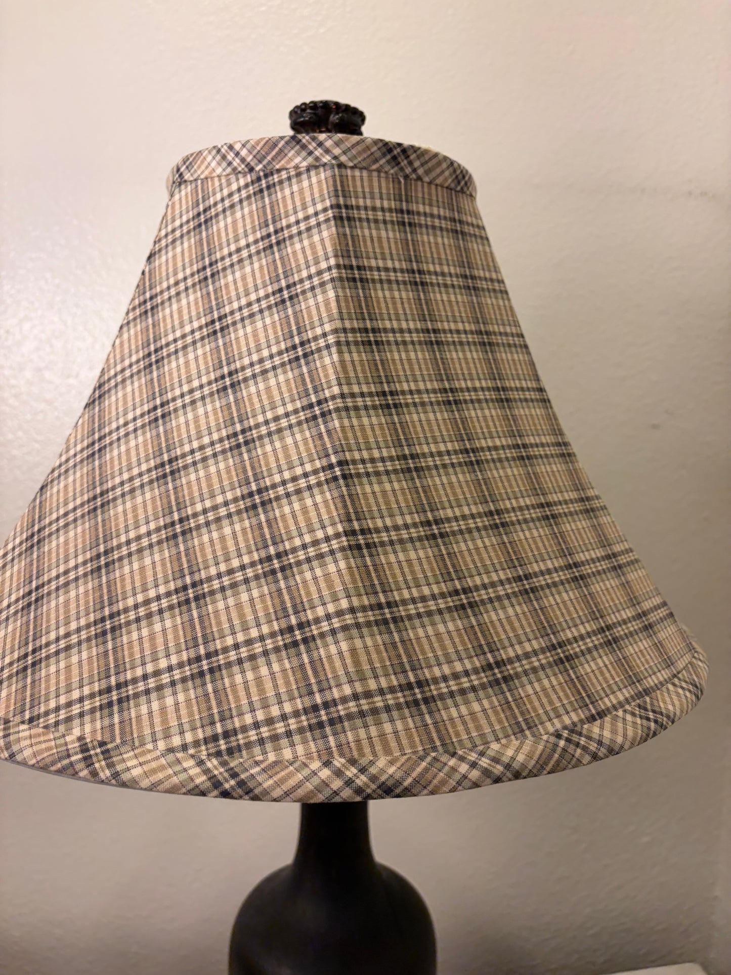 Bottle Shape Lamp with Plaid Shade