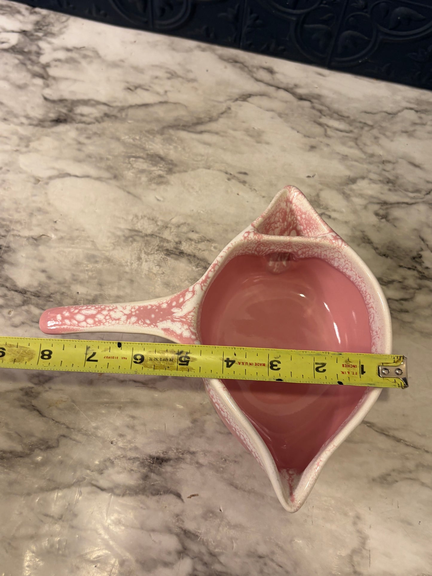 Pink and White Gravy Boat