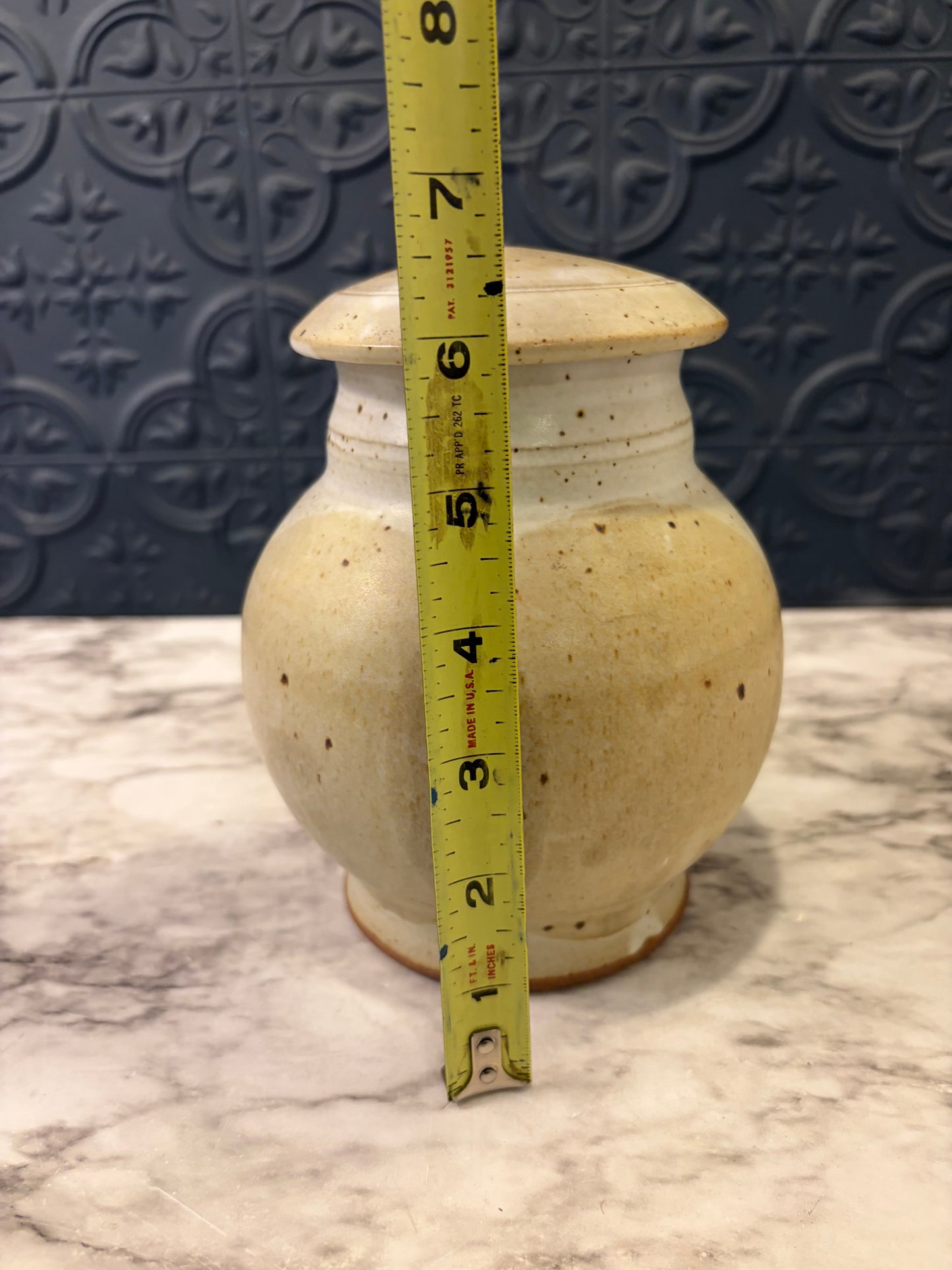 Stoneware Speckled Canister with Lid