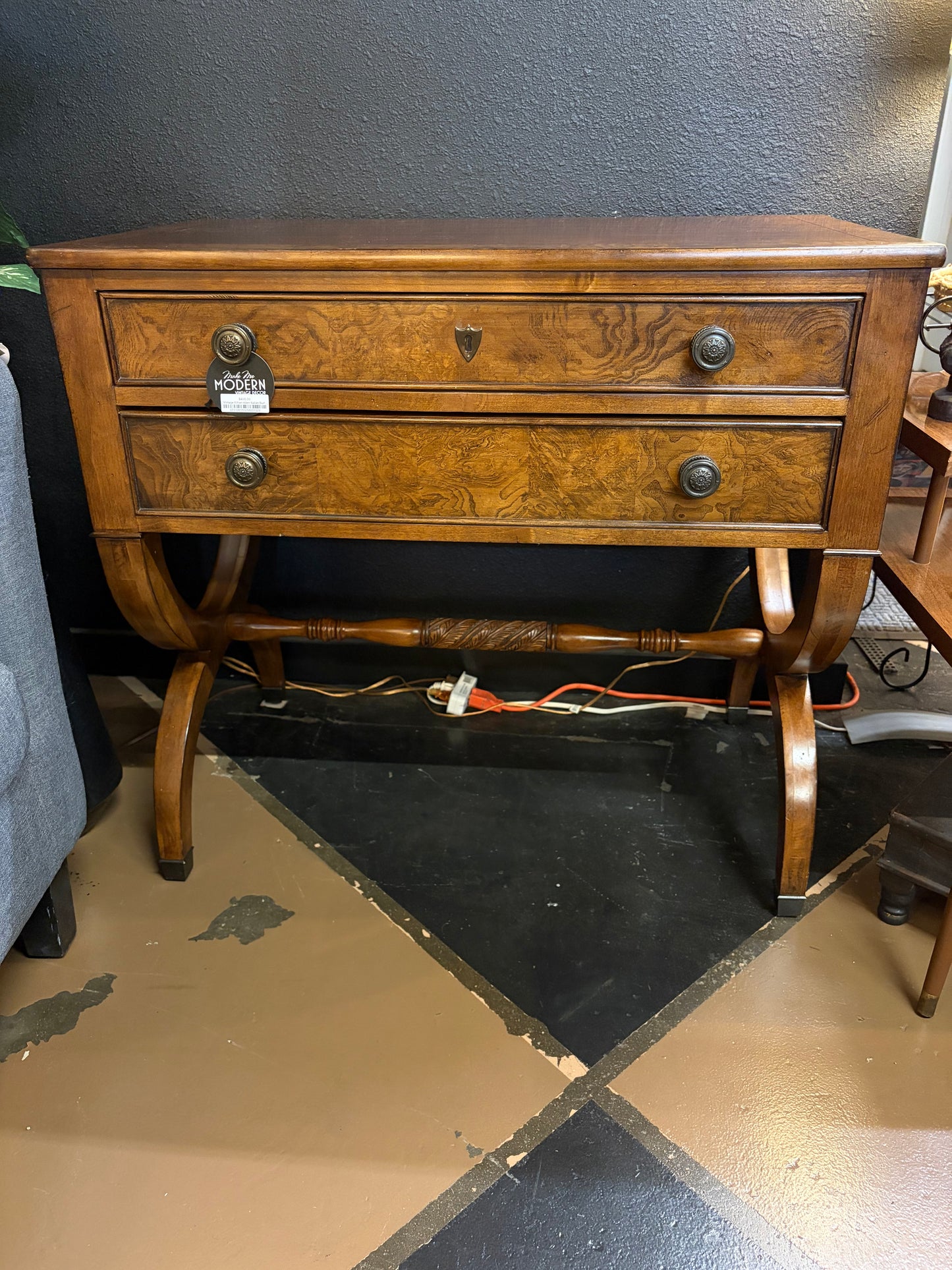 Vintage Ethan Allen Italian Burlwood Side Board/Entry Table