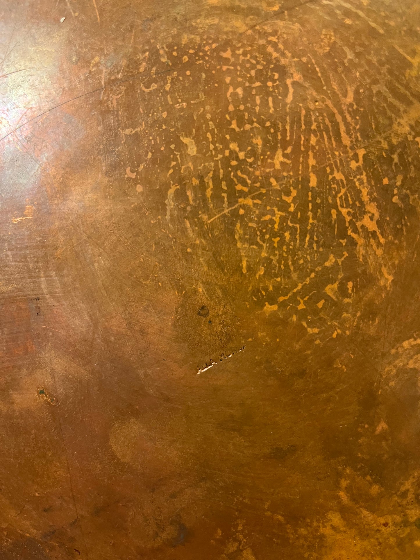 Hammered Copper Round 12" Tray