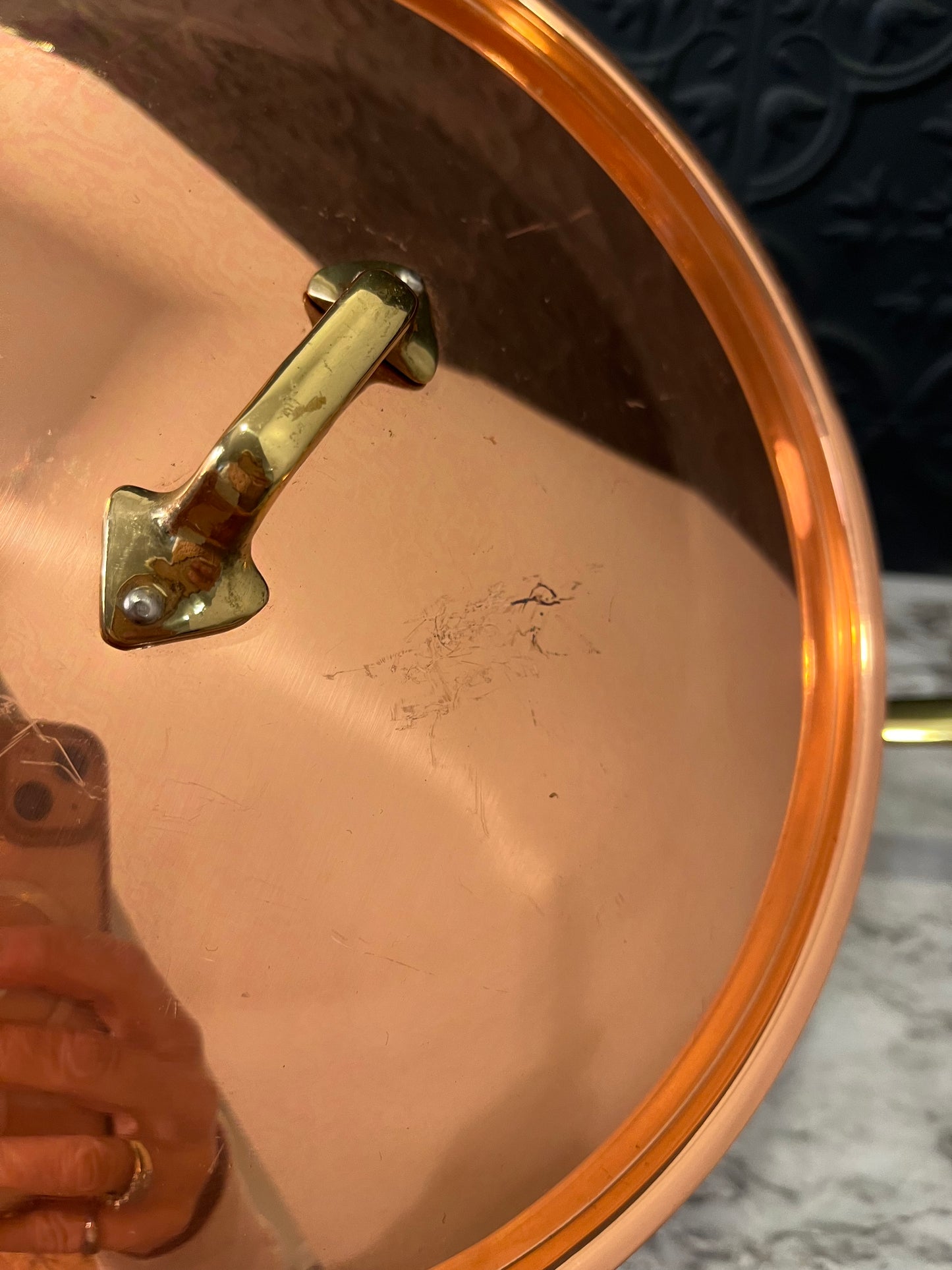 10" Copper Saute Pan with Brass Handle