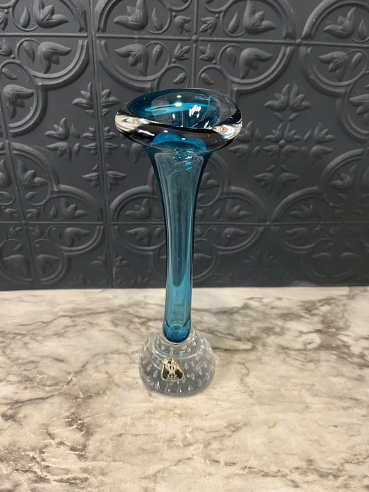 Golden Crown E&R Blue Pulpit Glass Vase