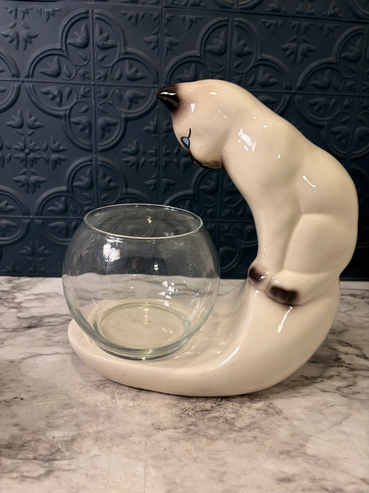 Cat overlooking Fishbowl Hobbyist Ceramic