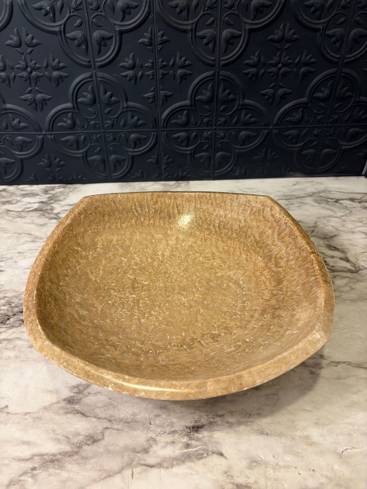 Beige Onyx Console Table Bowl