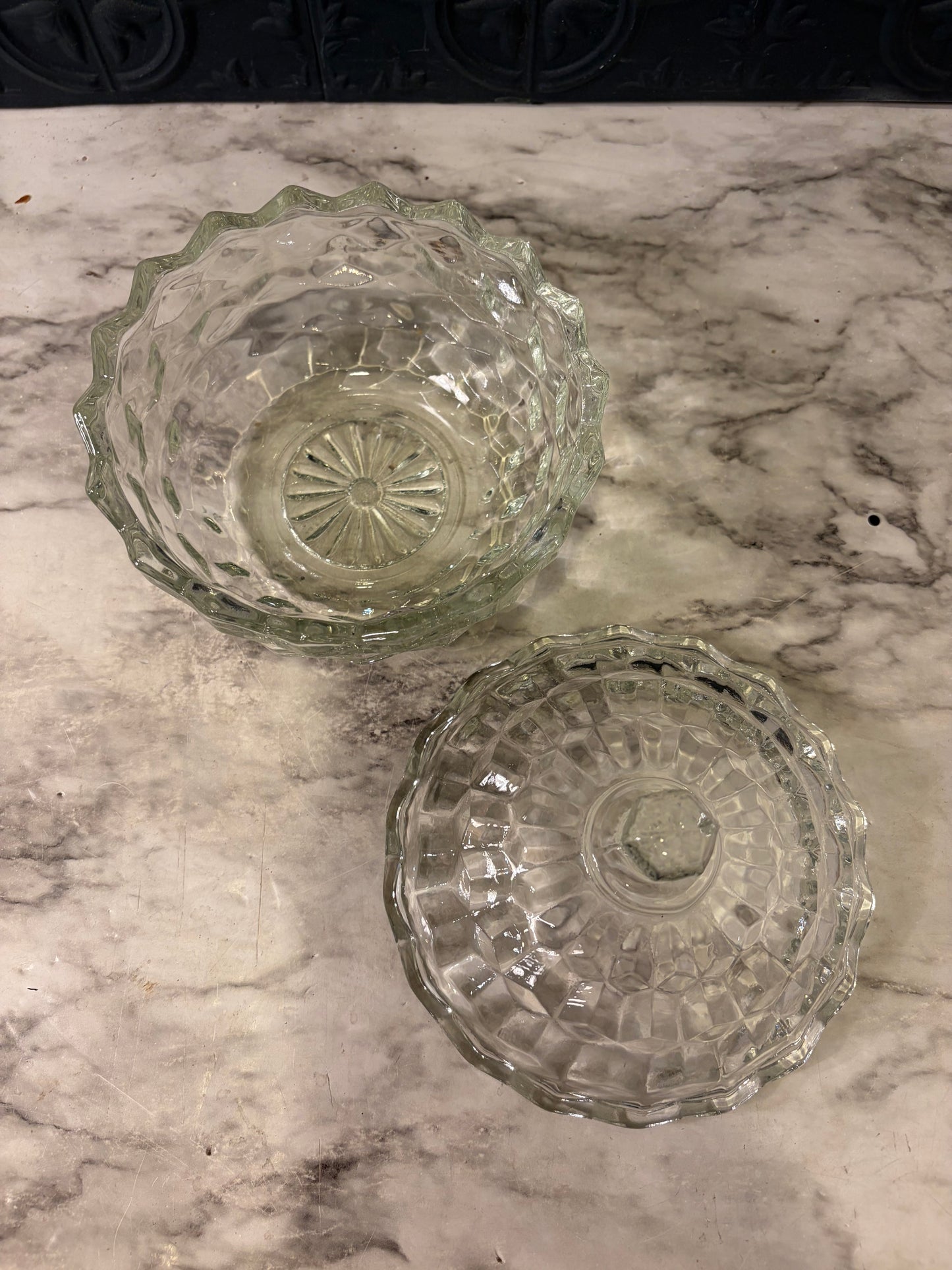Indiana Glass Cubist Whitehall Candy Dish