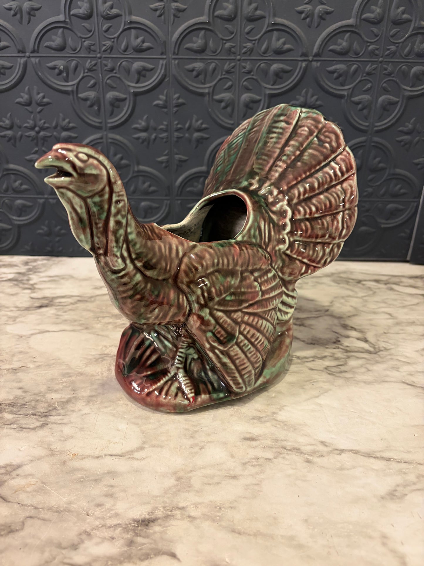 Vintage American Bisque Turkey Planter